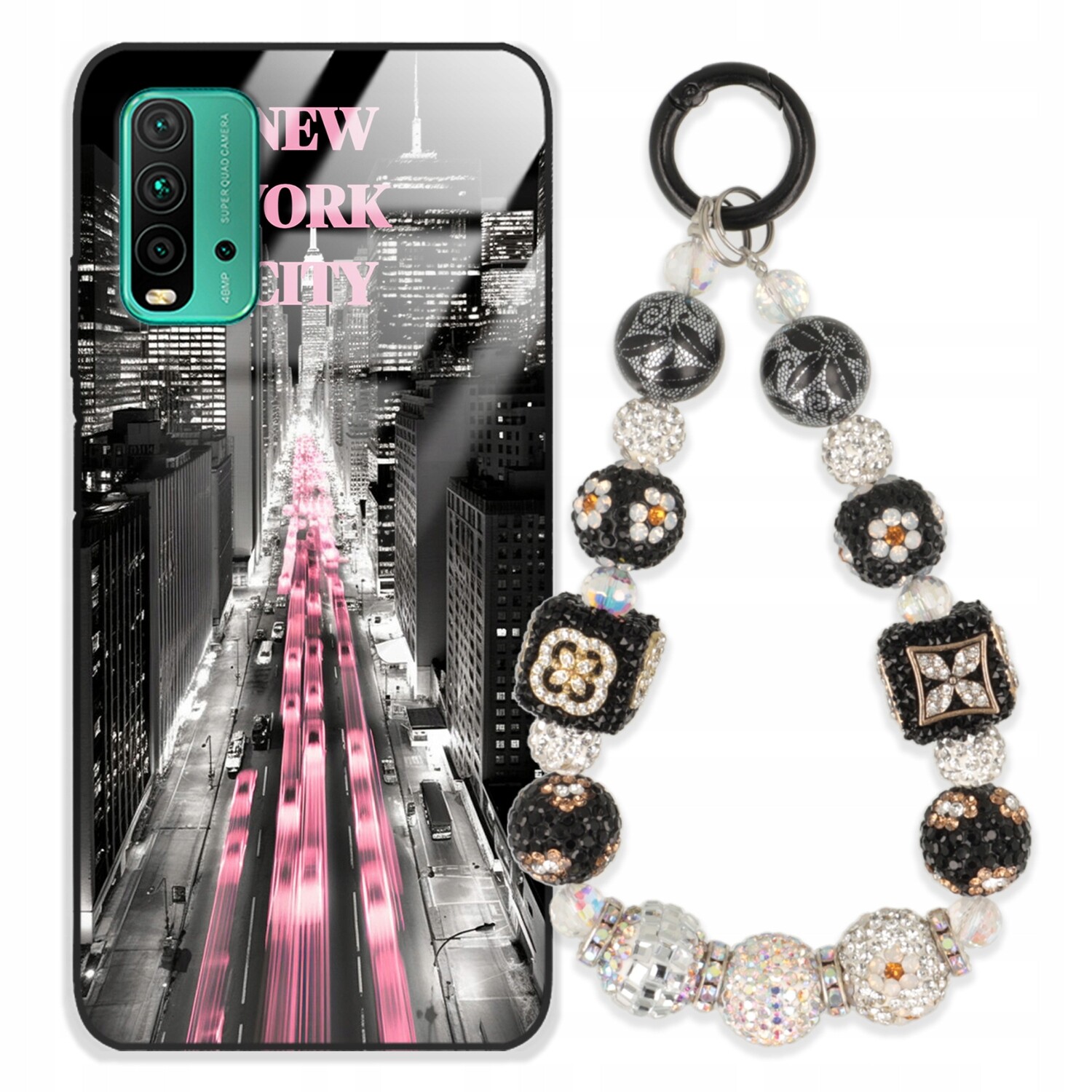 Pouzdro Pro Xiaomi Redmi Note 9 4G Glass Přívěsek Na Klíče Stylové Kryt Premium Wz