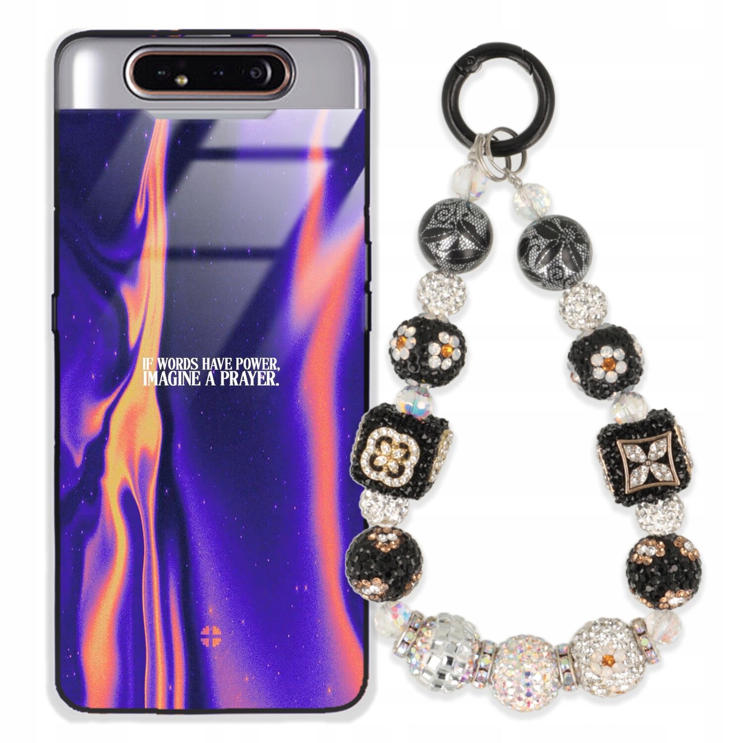 Pouzdro Pro Samsung A80 Case Glass| Přívěsek Na Klíče Elegantní Kryt Premium Vzory