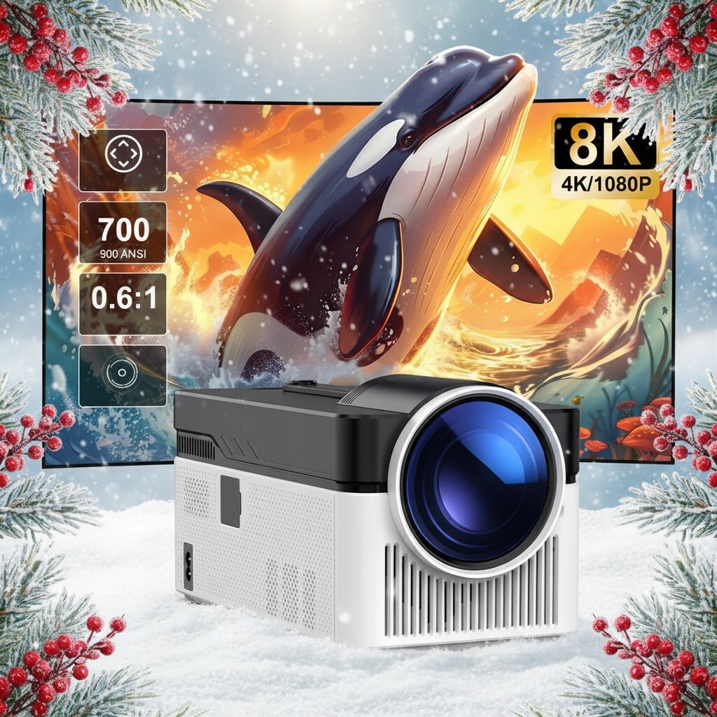 Projektor 4K HY450 1080P Netflix Led Auto Fokus WIFI6 Bluetooth 5.4