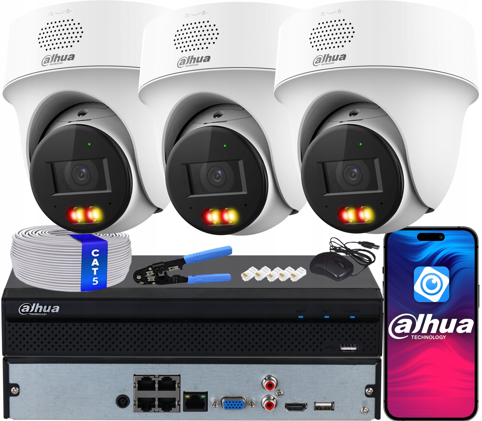 4MPx Ip monitorování Dahua 3x otočná kamera IPC-PT1439H-PV-0280B PoE Led Ir