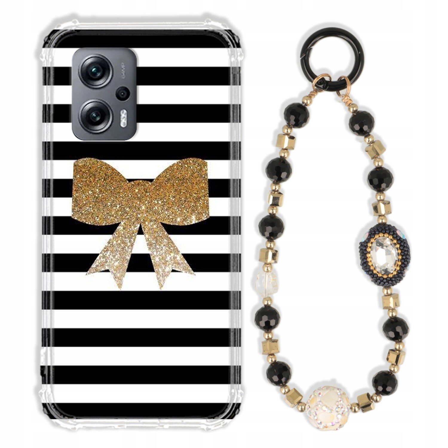 Pouzdro Pro Xiaomi Redmi Note 11T Pro Antishock Zirkony Černo Zlaté|pevné|