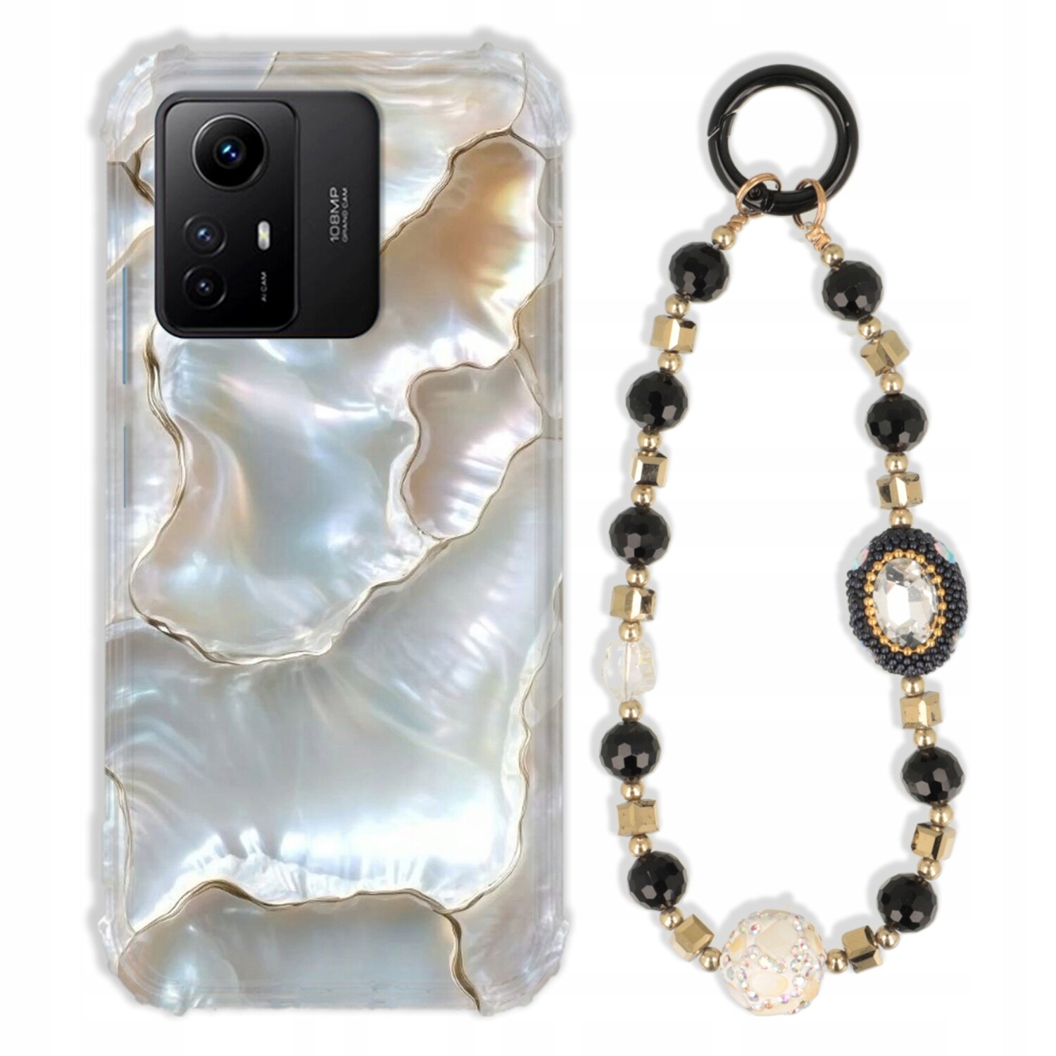 Pouzdro Pro Xiaomi Redmi Note 12S Antishock Zirkony Černozlaté|pevné|pevné