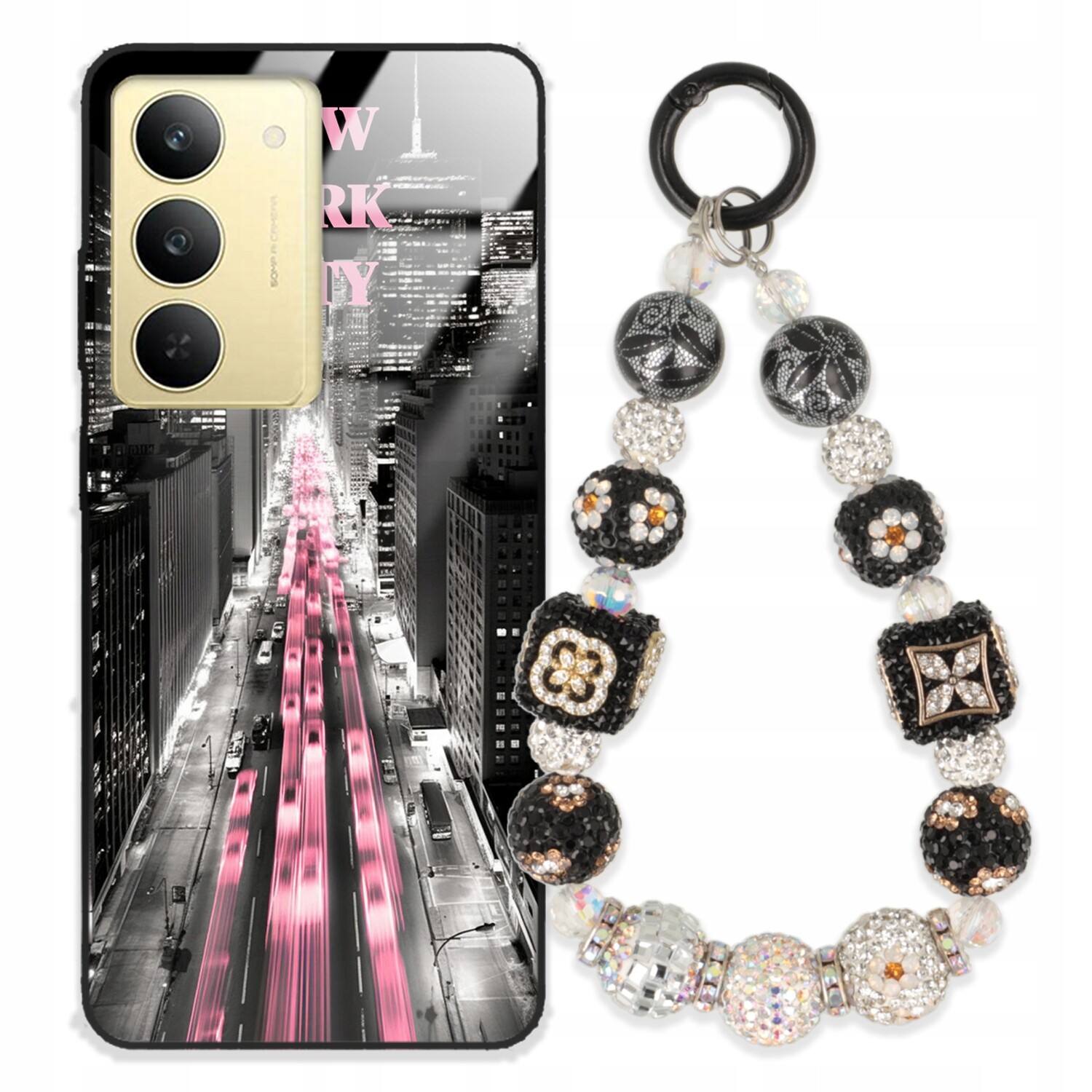 Pouzdro Pro Realme V60 Pro Glass Přívěsek Na Klíče Elegantní Kryt Premium Vzory