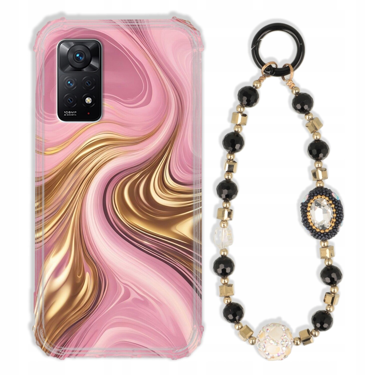 Pouzdro Pro Xiaomi Redmi Note 11 Pro Antishock Zirkony Černozlaté|pevné|