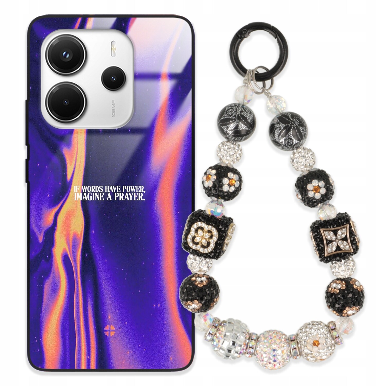 Pouzdro Pro Xiaomi Redmi Note 14 4G Glass Přívěsek Na Klíče Stylové |case Premium Wz