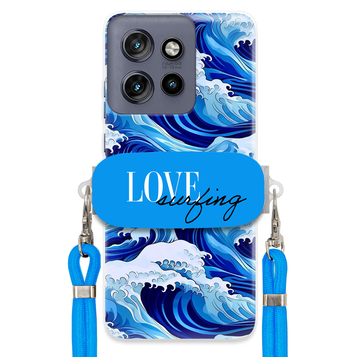 Pouzdro Pro Motorola Edge 50 Neo Case Fala Léto Trend Držák Na Vodítko Modrý