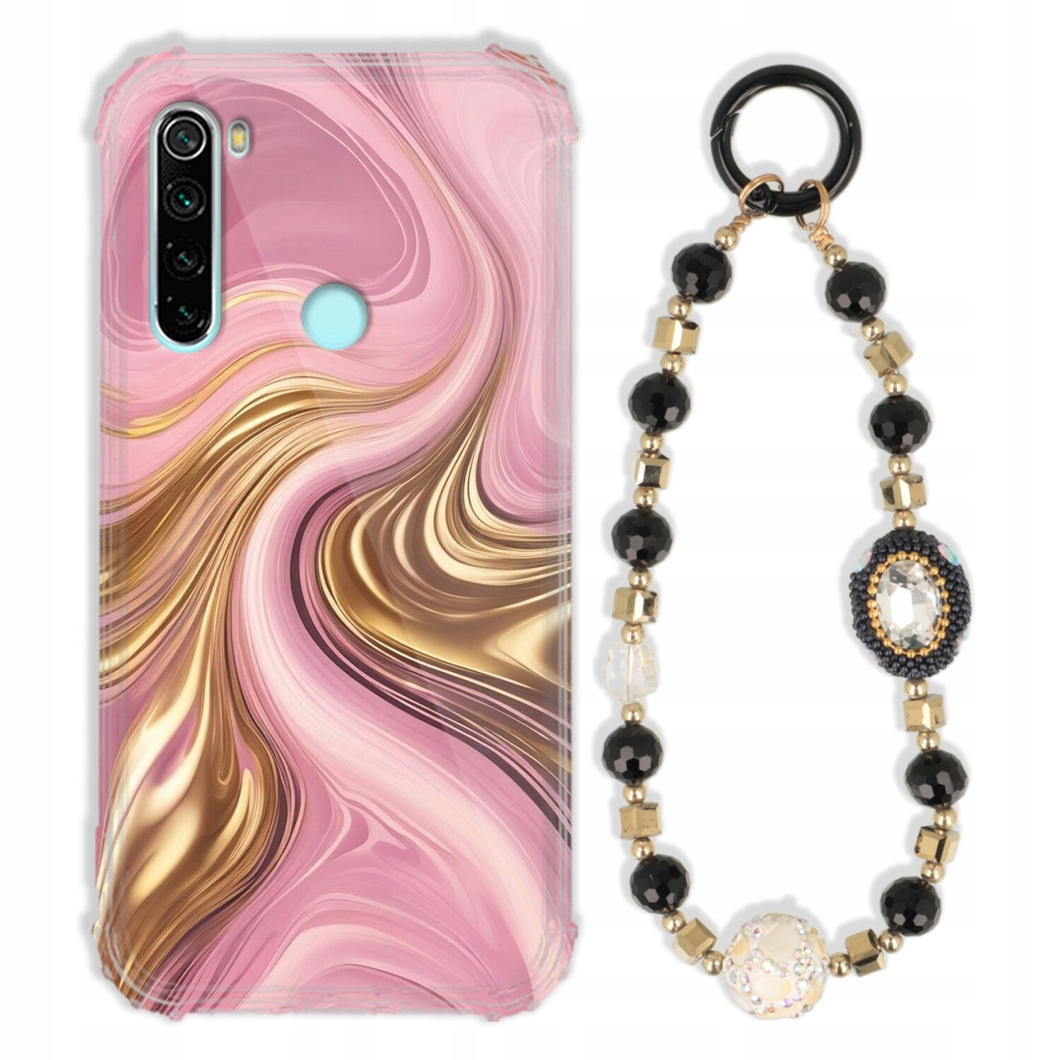 Pouzdro Pro Xiaomi Redmi Note 8 2021 Antishock Zirkony Černo Zlaté|pevné|