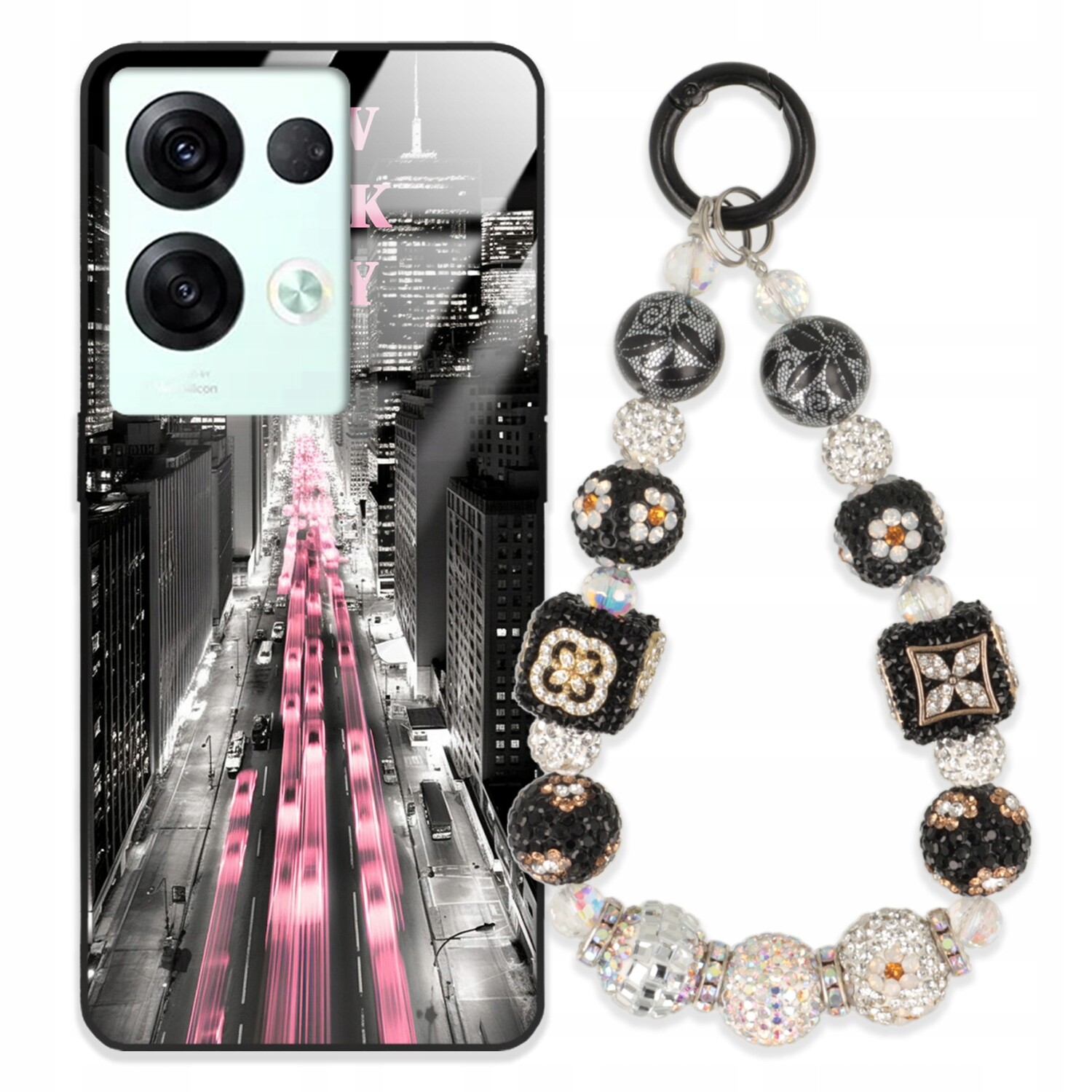 Pouzdro Pro Oppo Reno 8 Pro Glass Přívěsek Na Klíče Elegantní Kryt Premium Vzory