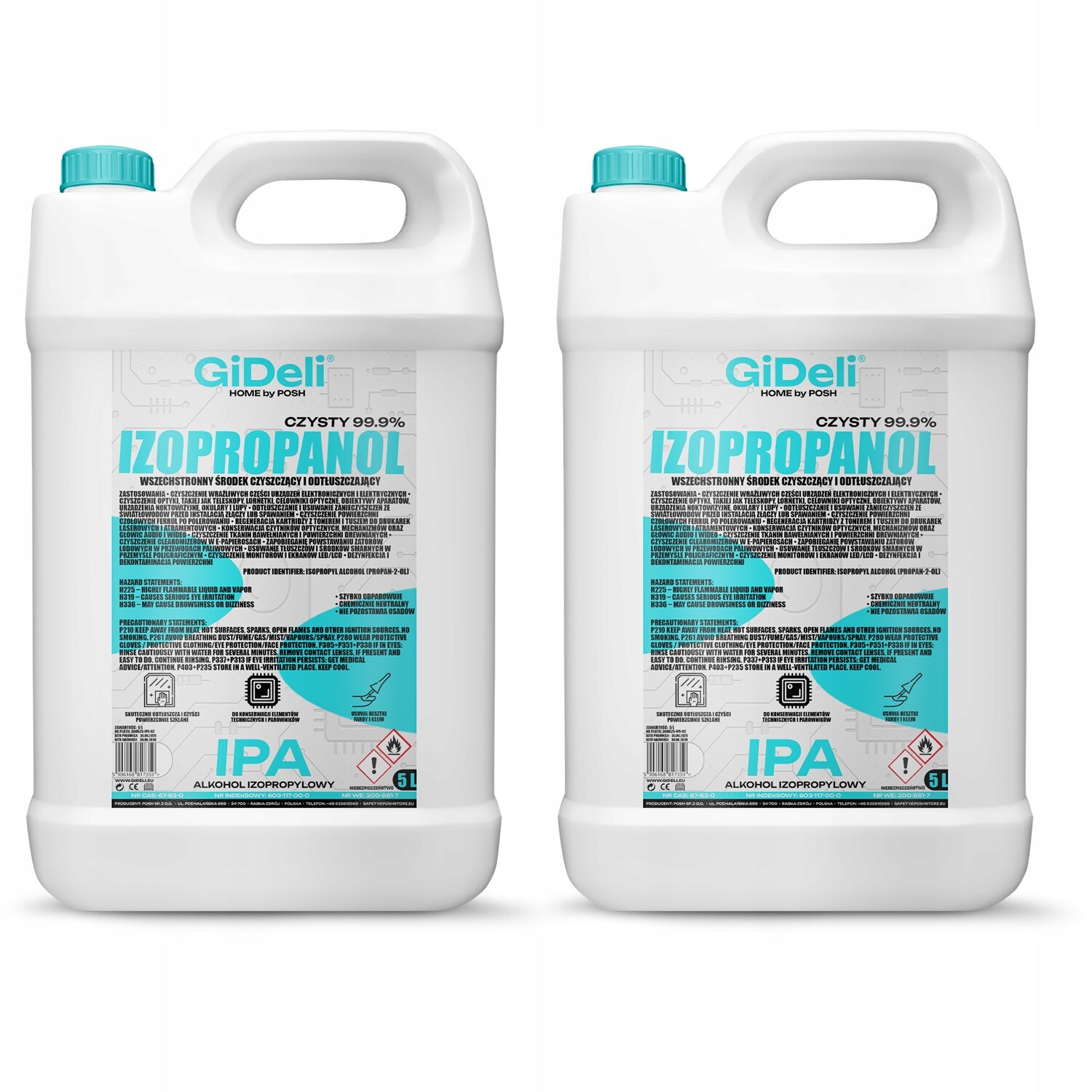 Isopropylalkohol 2x 5L GiDeli Ipa Isopropanol 99,9%