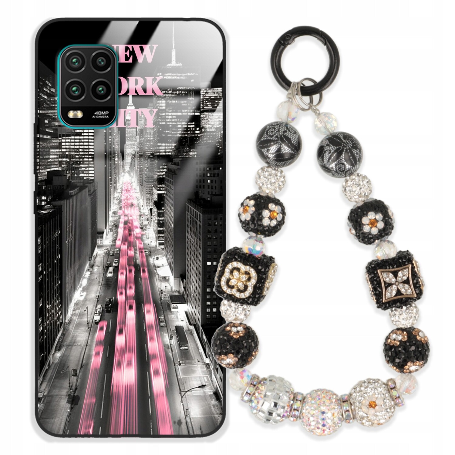 Pouzdro Pro Xiaomi Mi 10 Lite Glass Přívěsek Na Klíče Elegantní Kryt Premium Wz