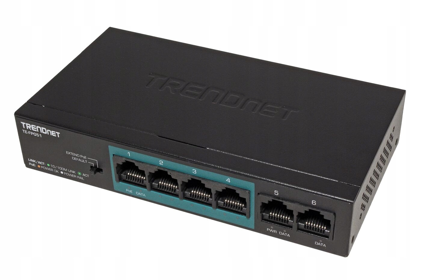 Trendnet Ethernet přepínač 100Mb, 6 portů, 4x PoE+, 250m (TE-FP051)