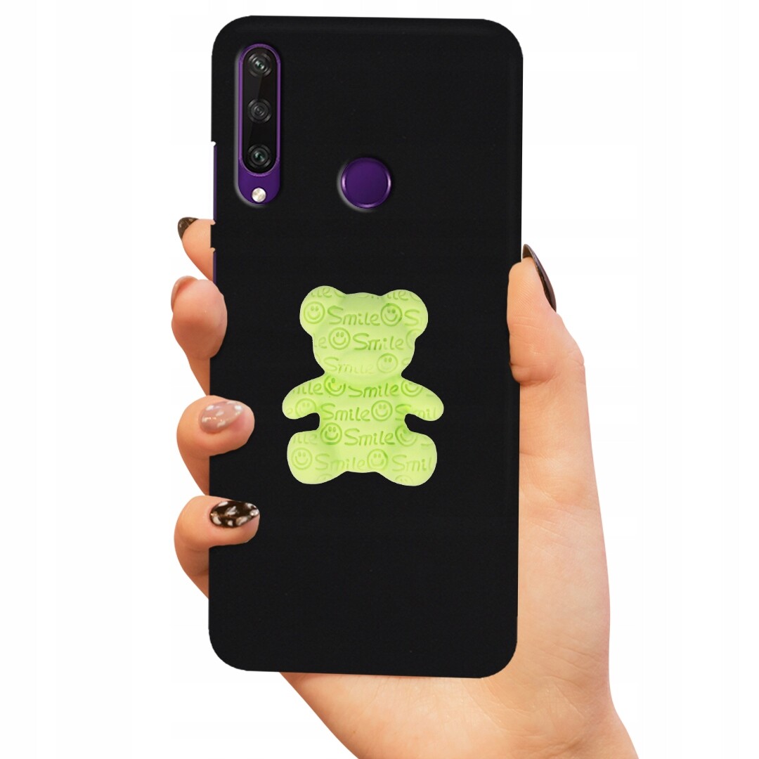 Pouzdro Matné Černé Pro Huawei Y6P Zelený Medvídek