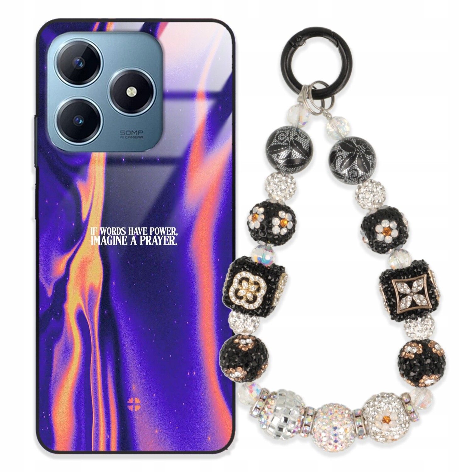 Pouzdro Pro Realme C63 Case Glass| Přívěsek Na Klíče Elegantní Kryt Premium Vzory