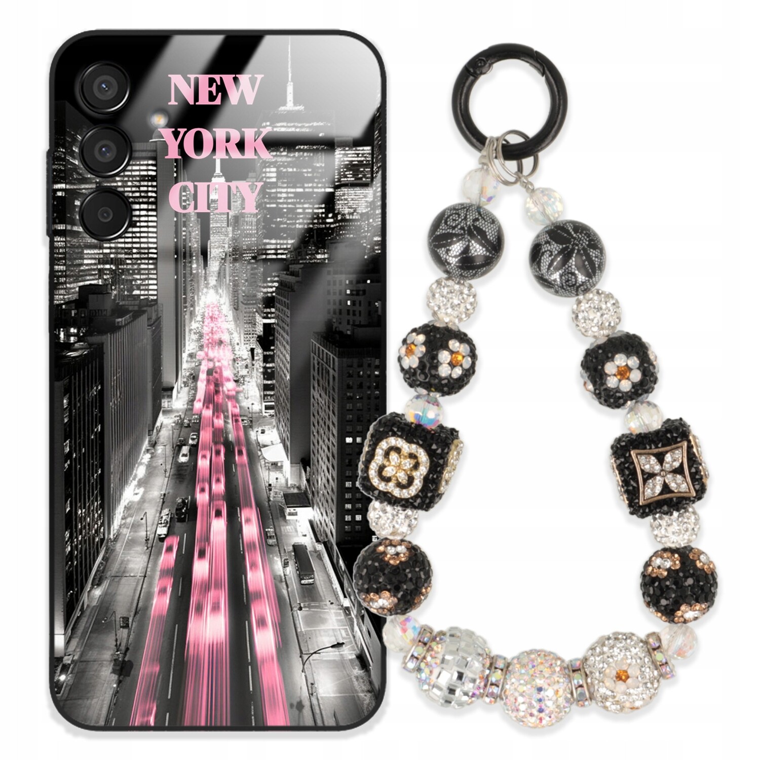 Pouzdro Pro Samsung M15 5G Glass Přívěsek Na Klíče Elegantní Kryt Premium Vzory