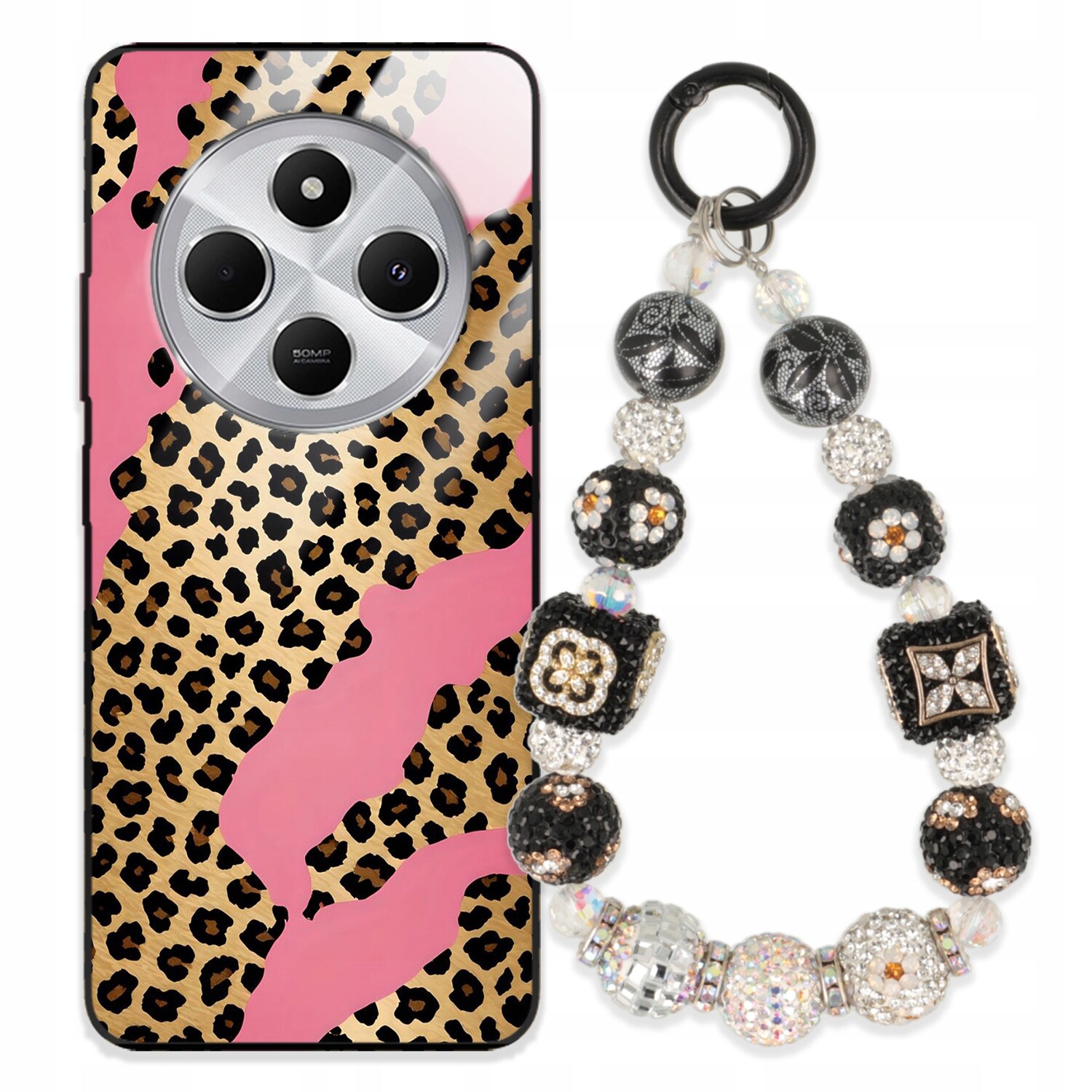 Pouzdro Pro Xiaomi Note 14R 5G Glass Přívěsek Na Klíče Elegantní Kryt Premium Wz