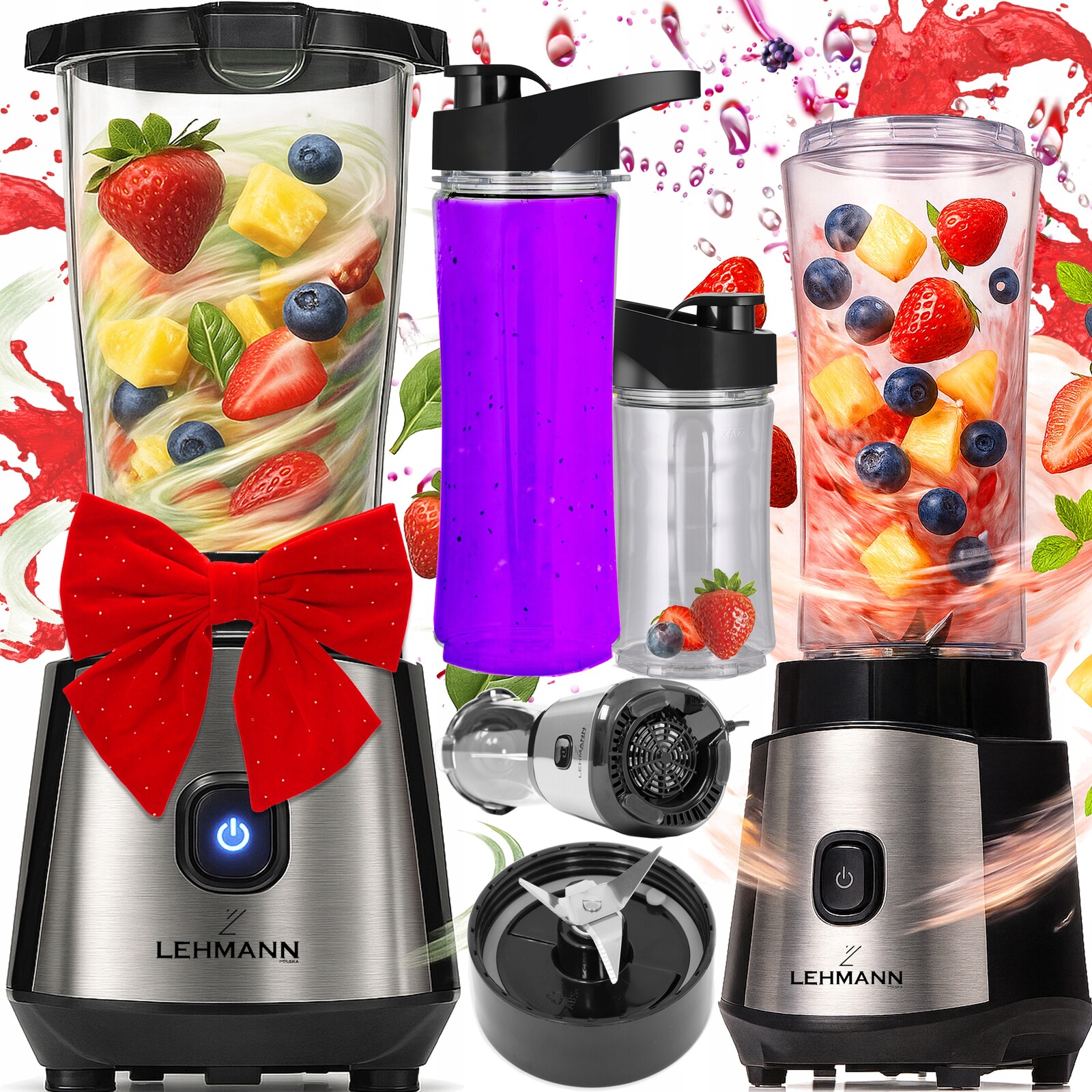 Stolní Mixér Na Smoothie A Koktejly Lehmann Drtí Led A 2 Lahve