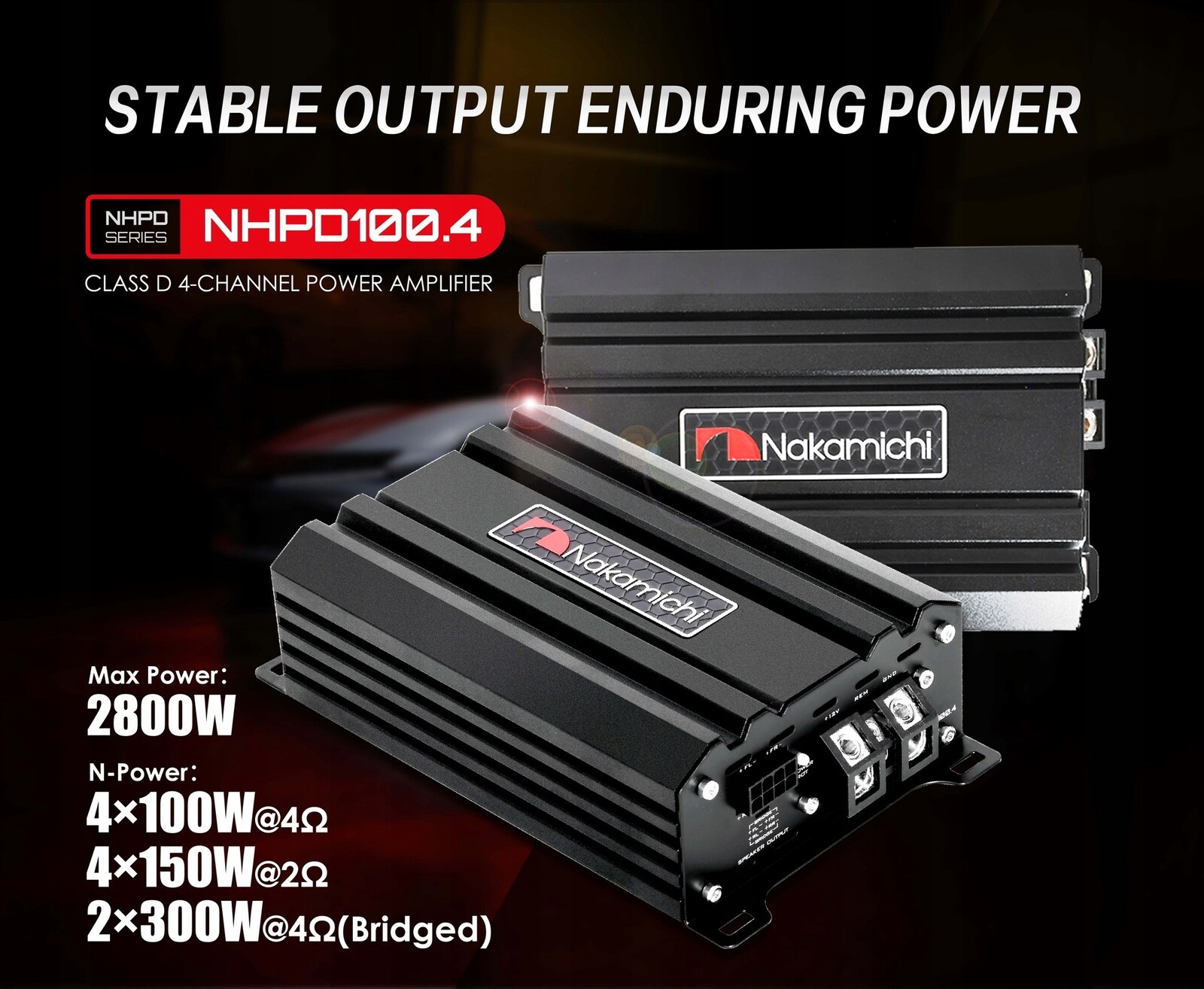 Nakamichi NHPD100.4 Zesilovač Výkonu Třídy D, 4-KANÁLOVÝ