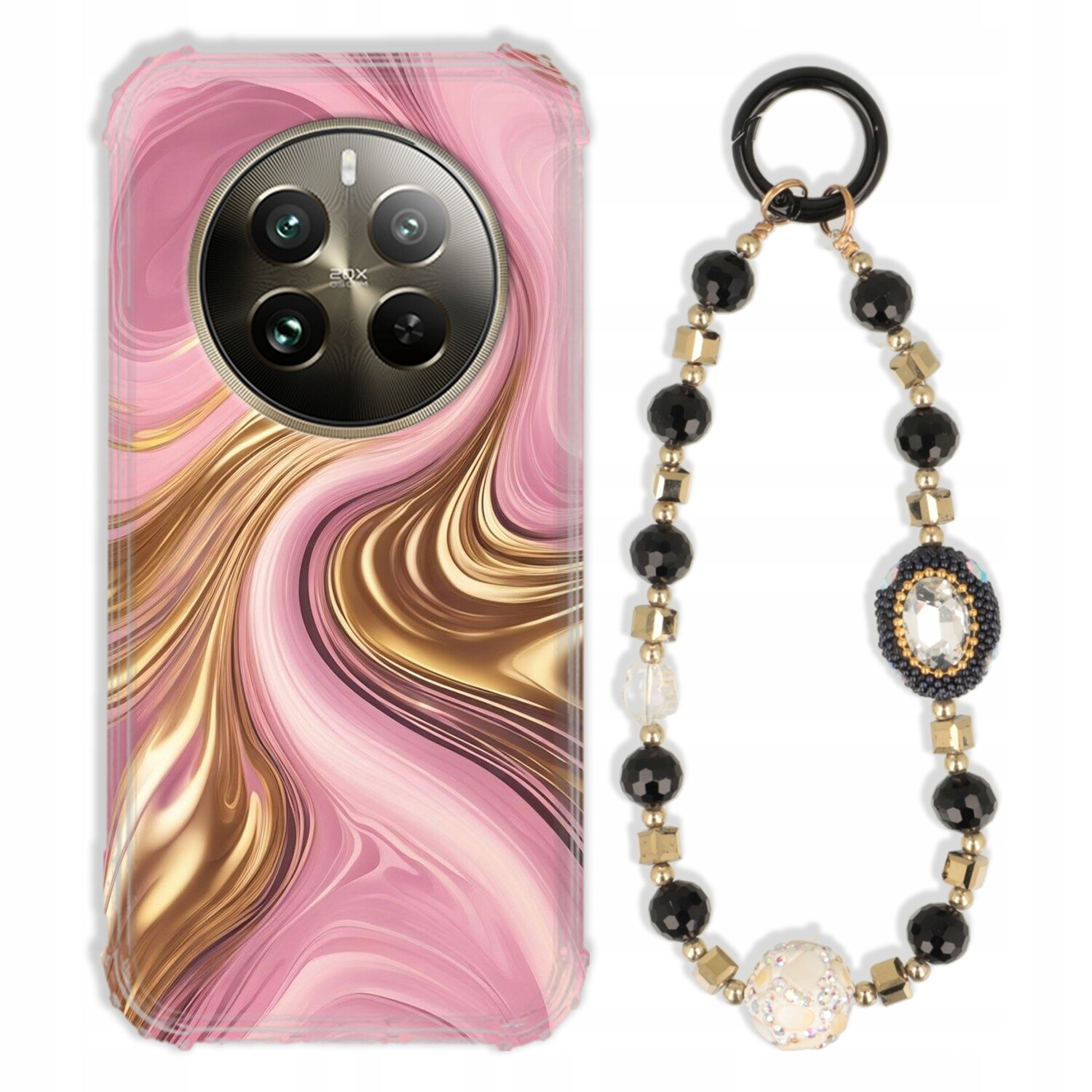 Pouzdro Pro Realme 12 Pro Case Antishock Zirkony Černo Zlaté|odolné|silné