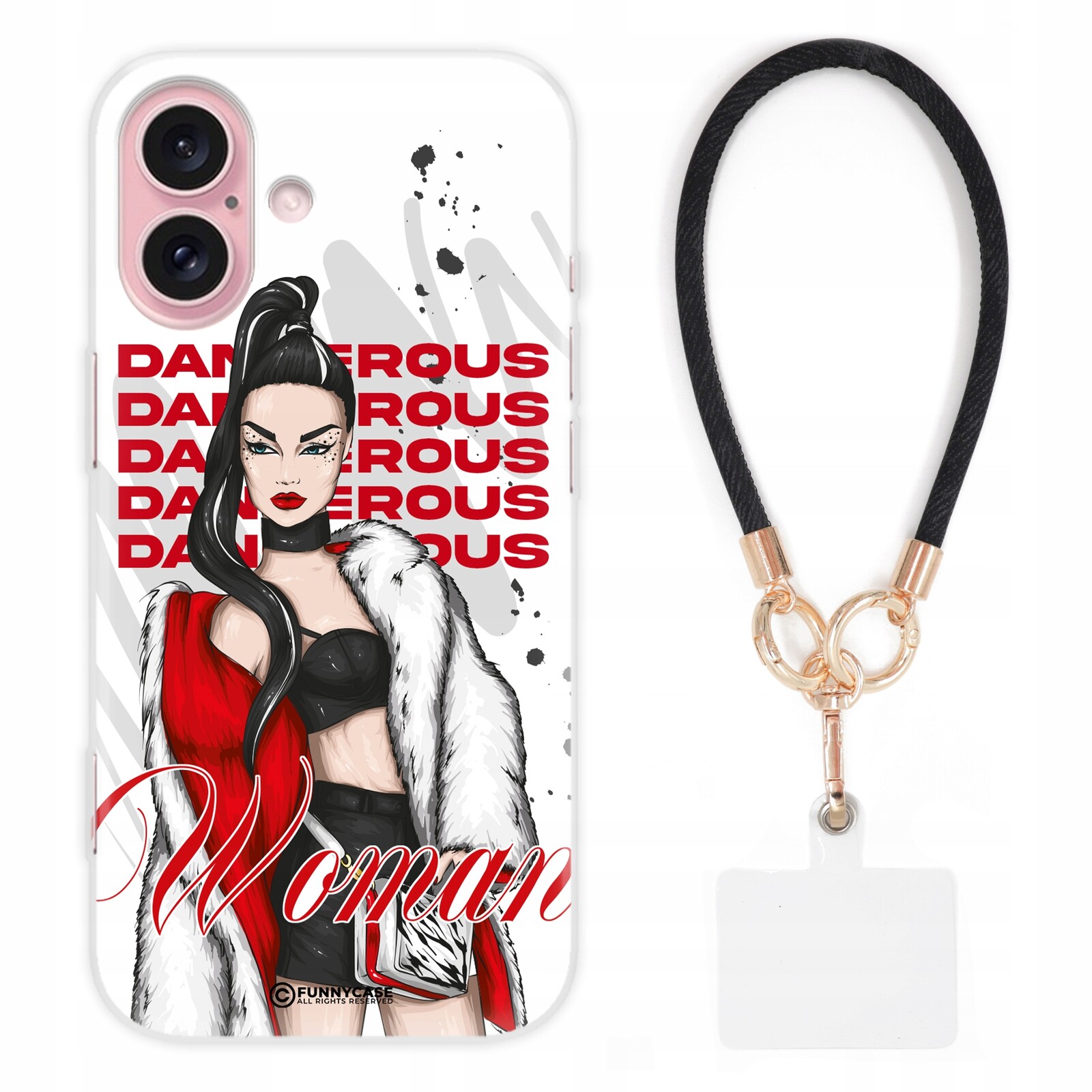 Pouzdro Pro Iphone 16 Case Ženské Bad Bitch Queen Vodítko Černá Guma Jeans Wz