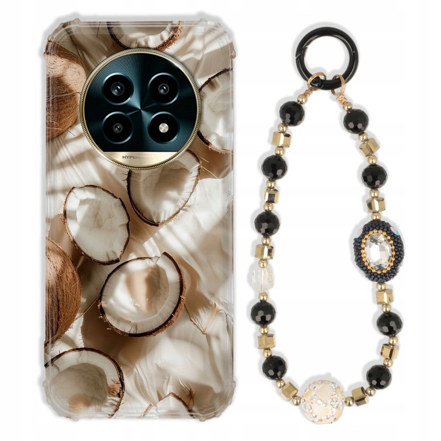 Pouzdro Pro Realme 13 Pro Plus 5G Antishock Zirkony Černo Zlaté|pevné|pevné