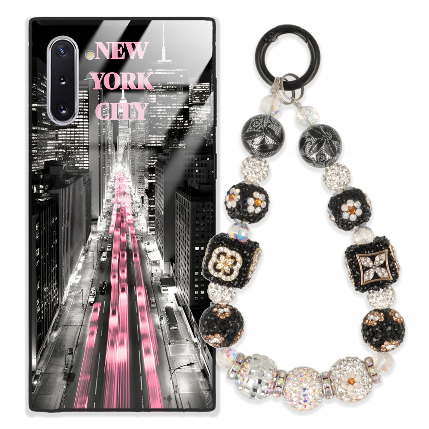 Pouzdro Pro Samsung Note 10 Glass Přívěsek Na Klíče Elegantní Kryt Premium Vzory