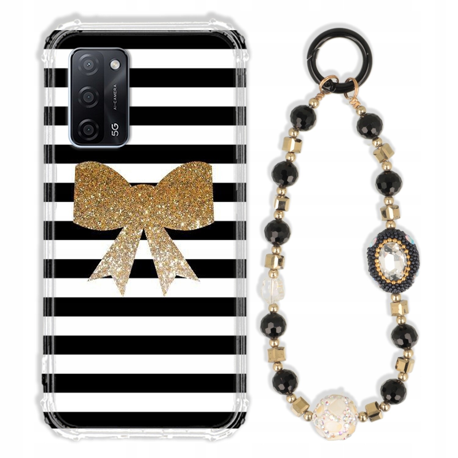 Pouzdro Pro Oppo A55 5G Case Antishock Zirkony Černo Zlaté|odolné|pevné