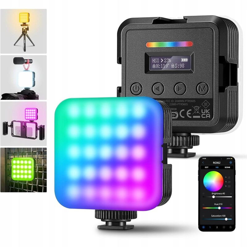 Sta@a mini fotografická lampa-foobar131 RGB62, 61 jasných Rgb Led diod, 6W