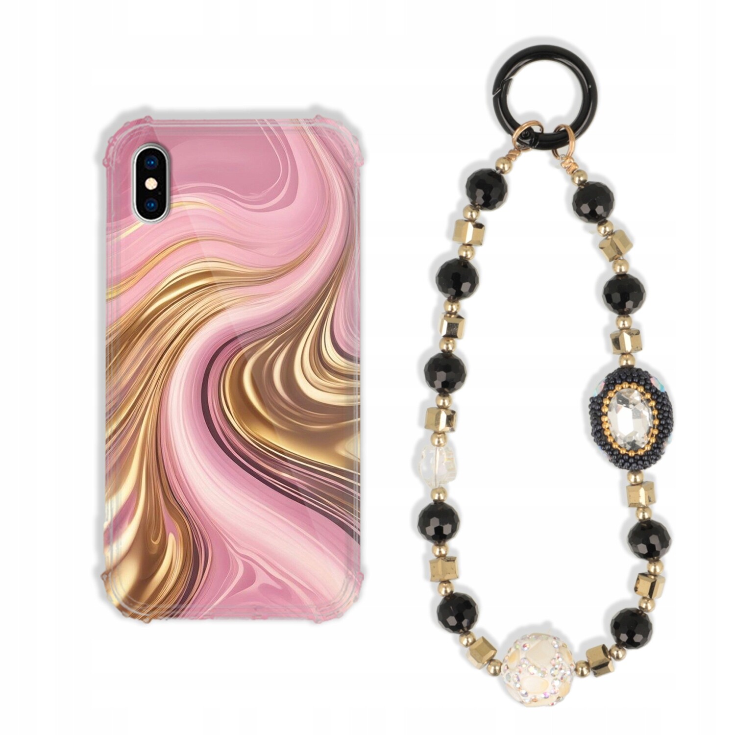 Pouzdro Pro Iphone X Case Antishock Zirkony Černo Zlaté Odolné Silné