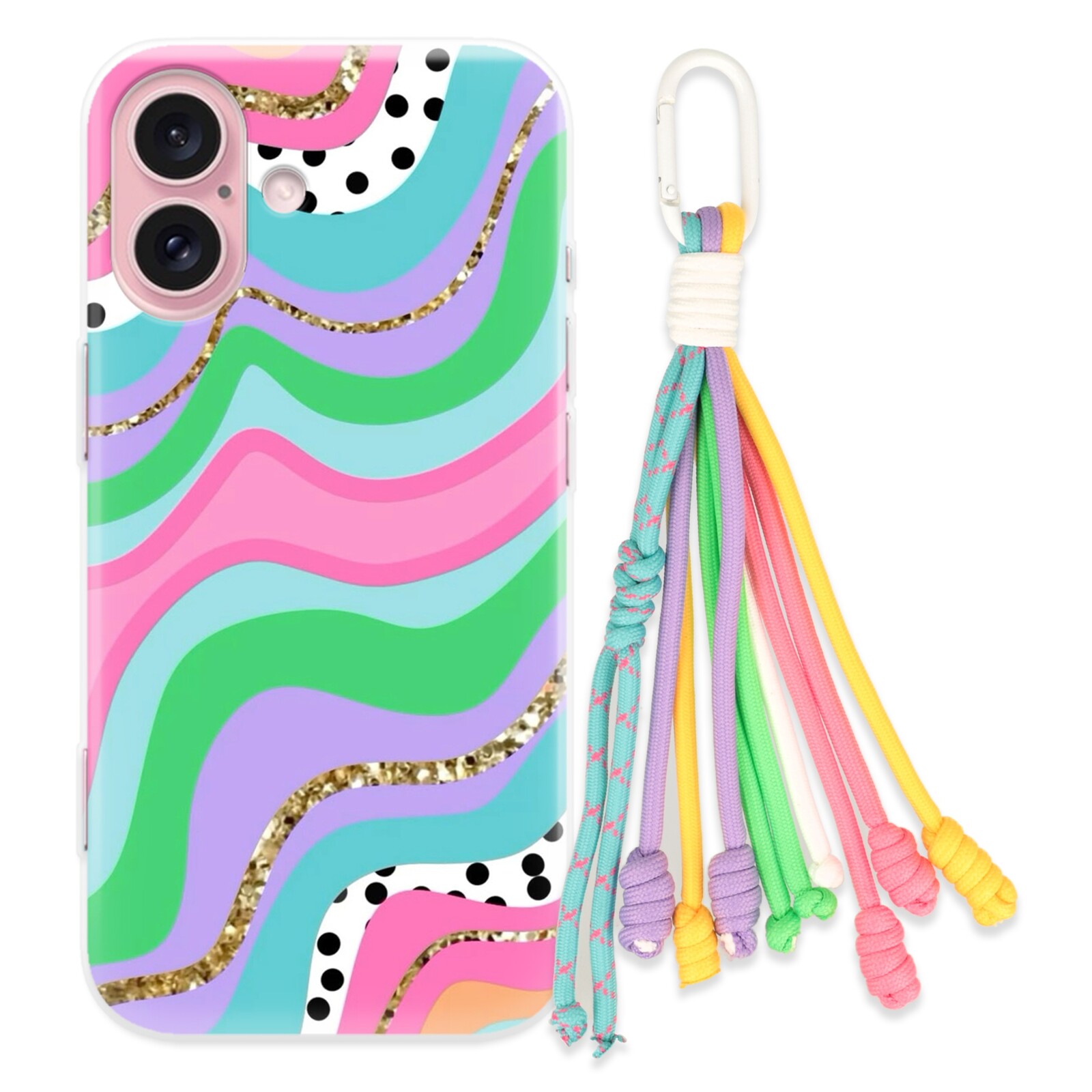 Pouzdro pro iPhone 16 Case Ocronny| Přívěsek Na Klíče Šňůrky Pastelové| Roztomilé Top vzory