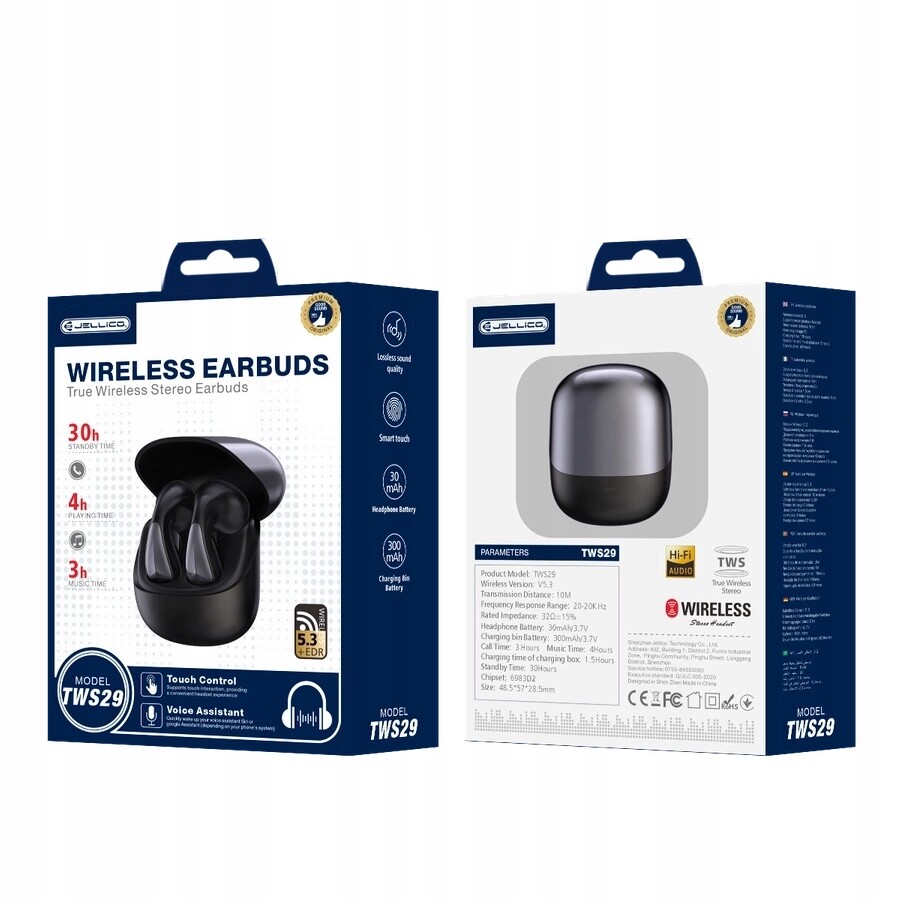 Bezdrátová sluchátka do uší Jellico TWS29