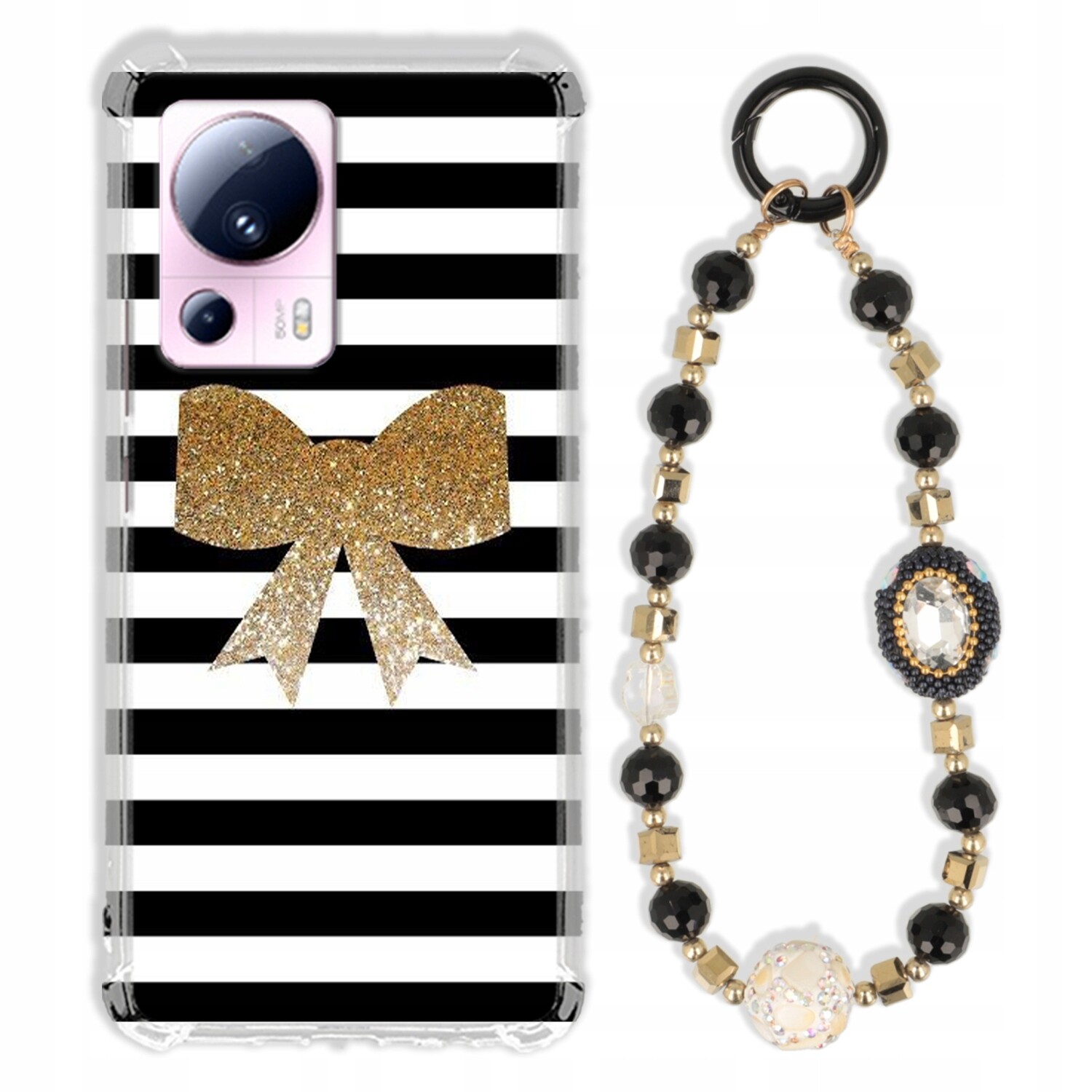 Pouzdro Pro Xiaomi 13 Lite Antishock Zirkony Černo Zlaté Odolné| Silné