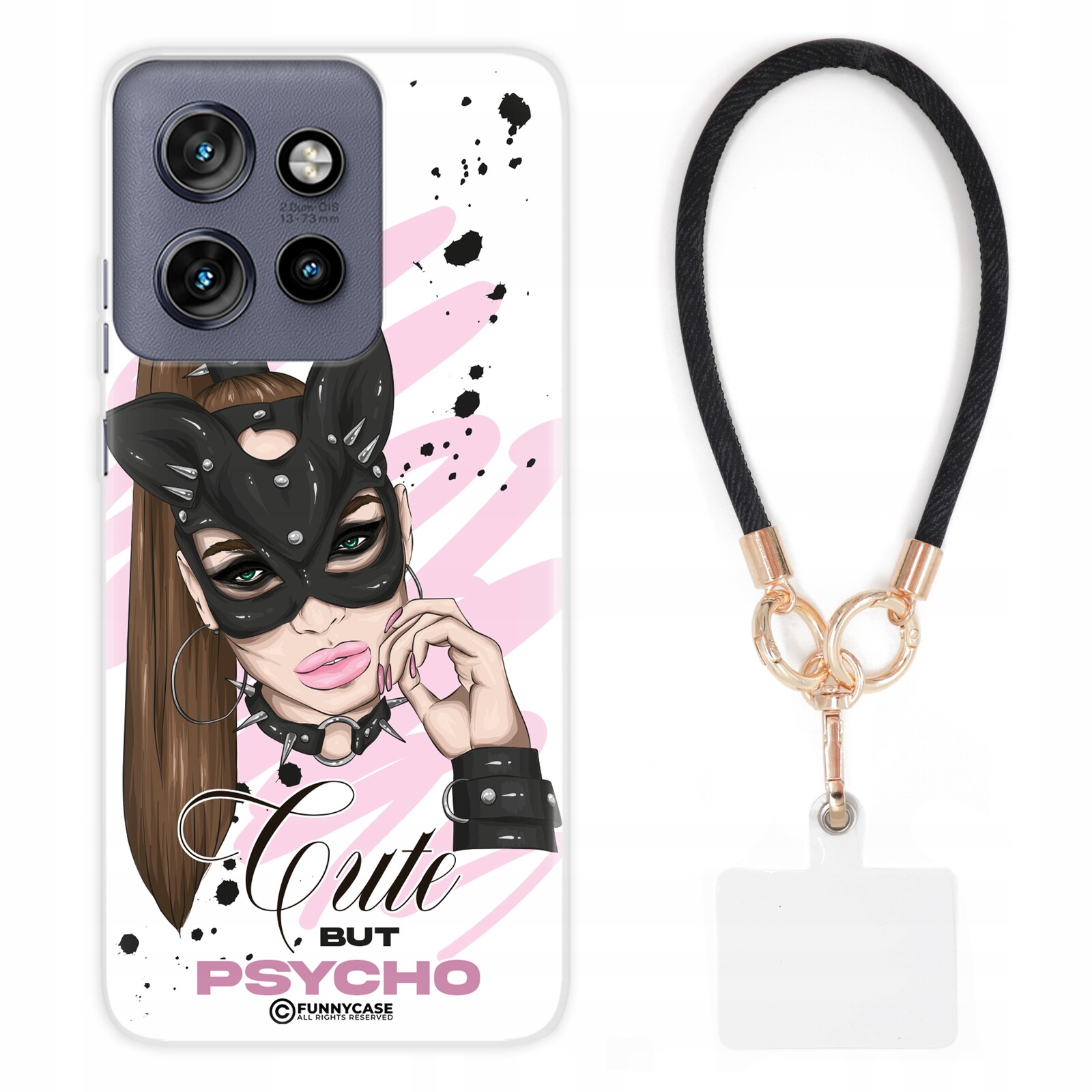 Pouzdro Pro Motorola Edge 50 Neo Case Dámské Bad Bitch Vodítko Černá Guma