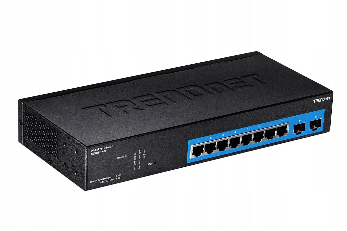 Trendnet Ethernet přepínač 1Gb, 10 portů (8x RJ45+2x Sfp), web smart
