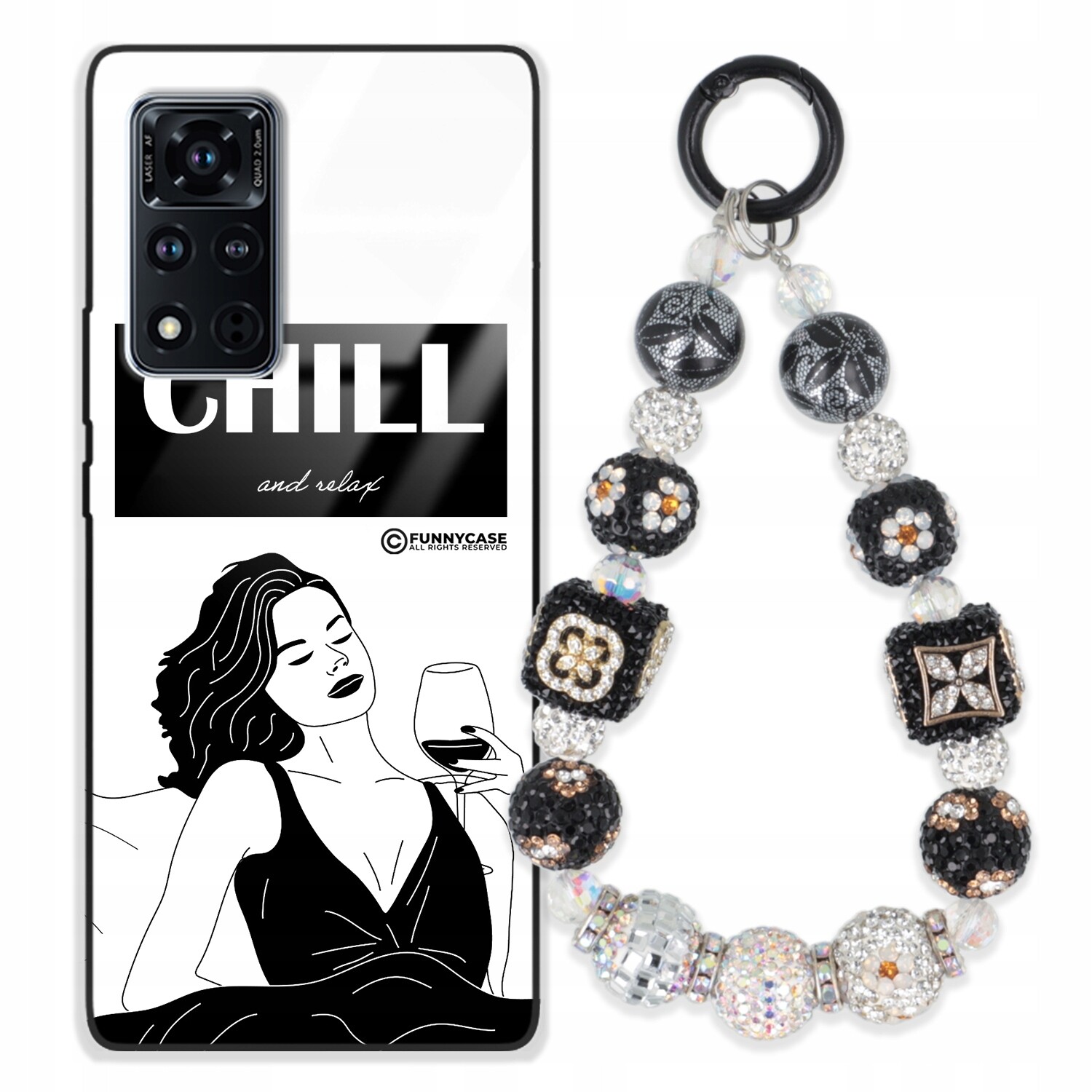 Pouzdro Pro Huawei Honor View V40 5G Umělecký Přívěšek Na Klíče Se Přívěsek Na Klíče Zirkony Wz