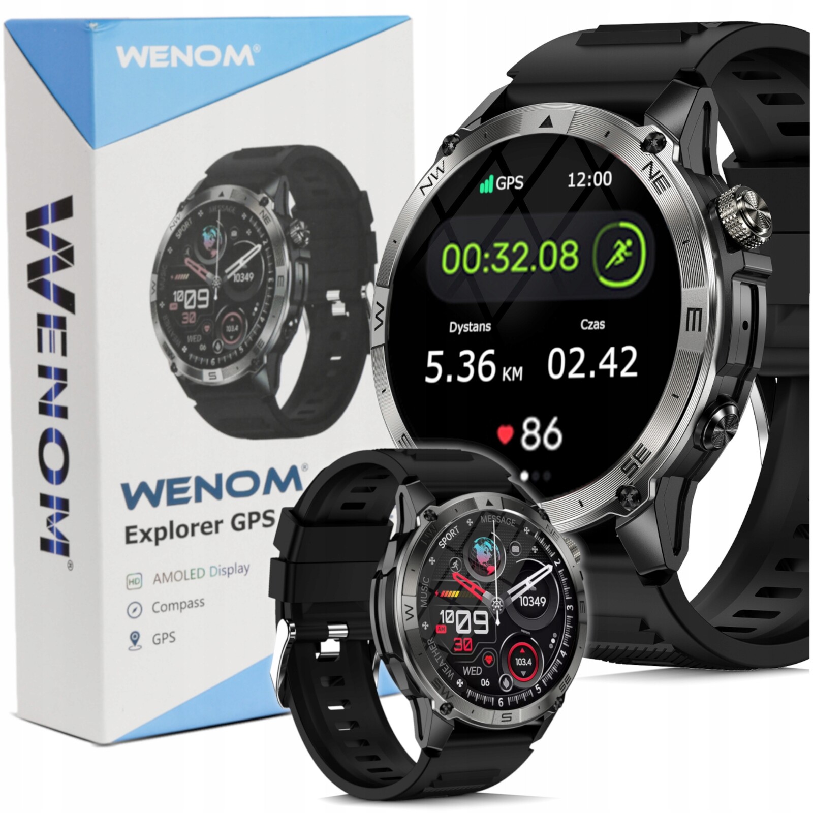 Chytré Hodinky Wenom Explorer Gps Polské menu Vodotěsné 3 Atm Smart Watch