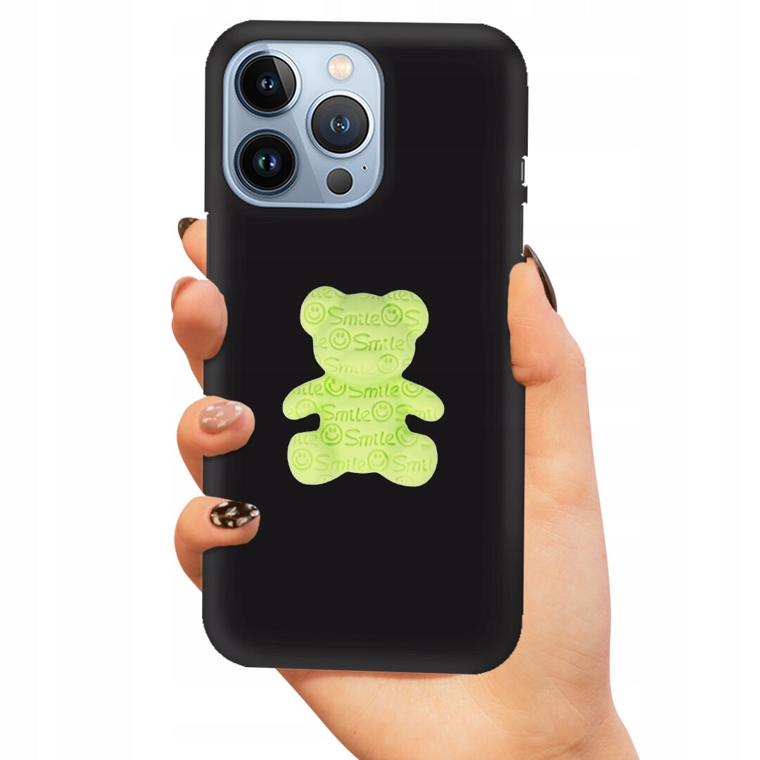 Pouzdro Matné Black Pro Iphone 13 Pro Zelený Medvídek