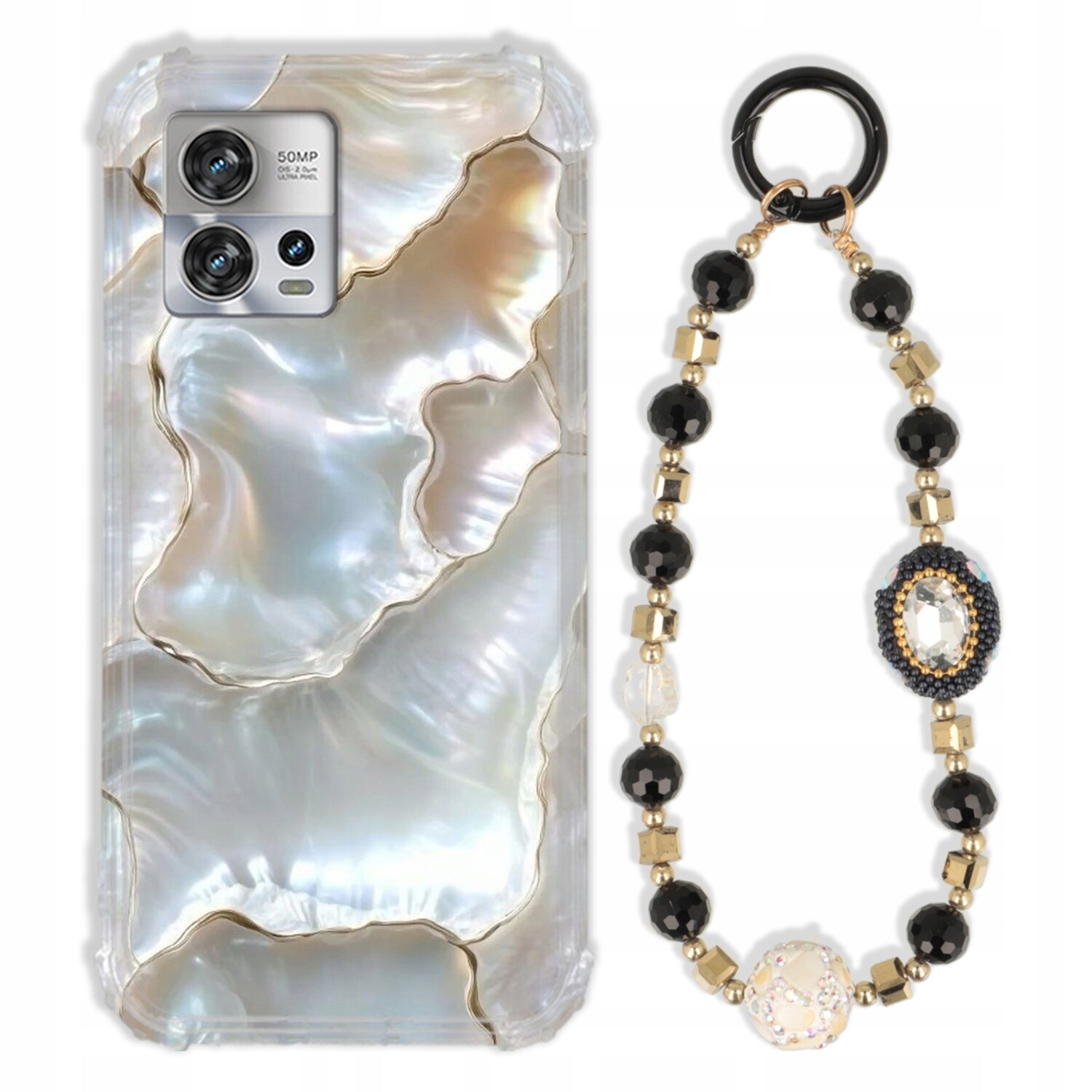 Pouzdro Pro Motorola Edge 30 Fusion Antishock Zirkony Černozlaté|pevné|tpu