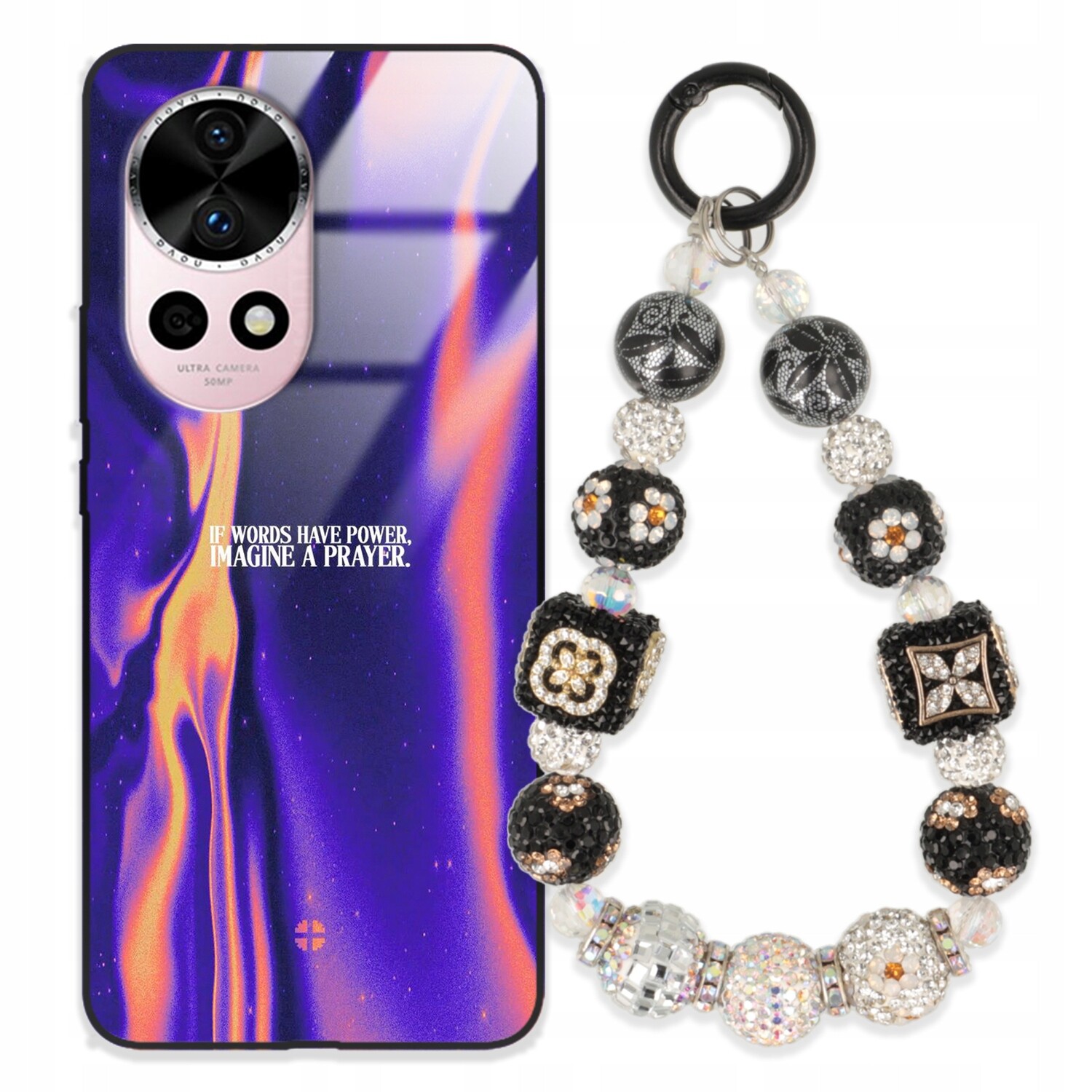 Pouzdro Pro Huawei Nova 12 Ultra Glass Přívěsek Na Klíče Stylové Kryt Premium Wz