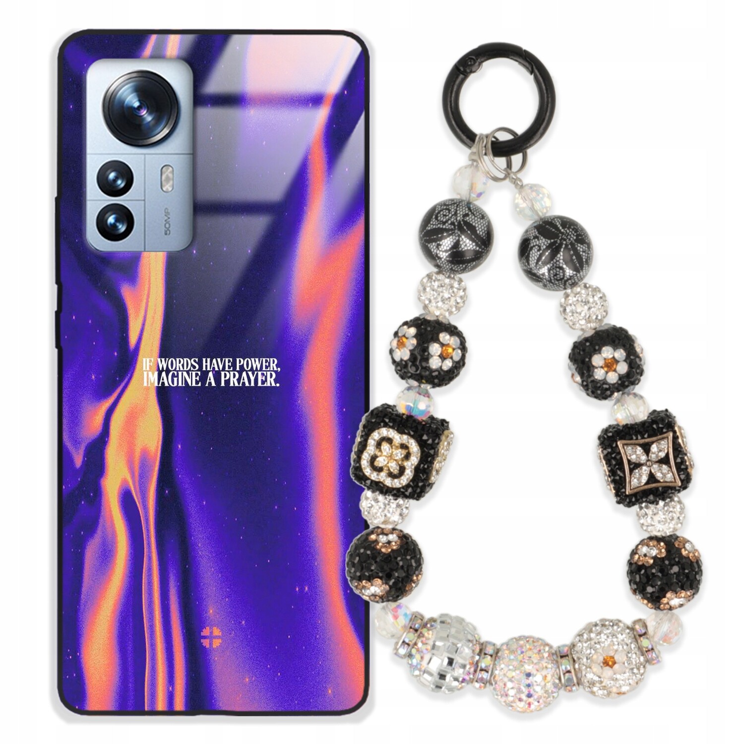 Pouzdro Pro Xiaomi 12 Pro 5G Glass Přívěsek Na Klíče Elegantní Kryt Premium Vzory