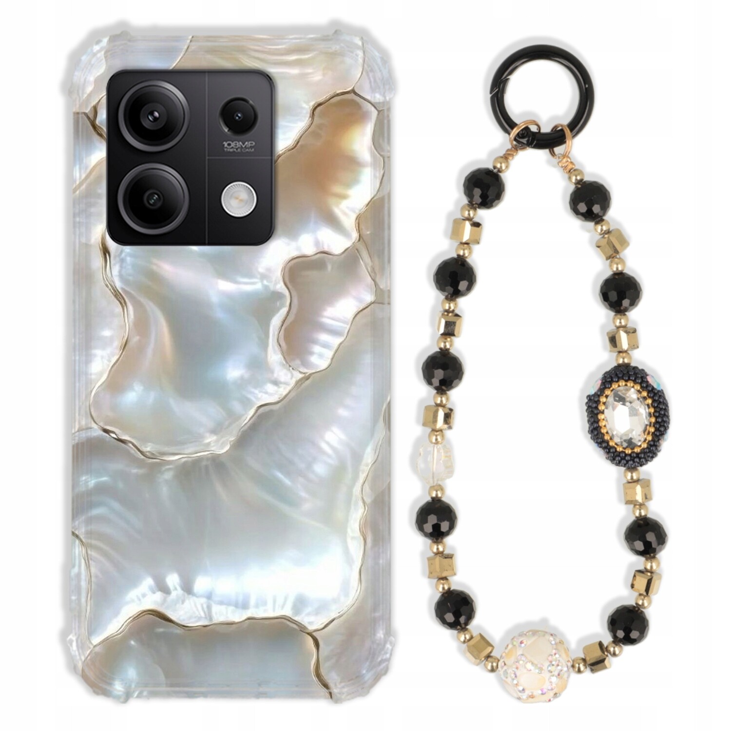 Pouzdro Pro Xiaomi Redmi Note 13 5G Antishock Zirkony Černo Zlaté|pevné|tpu