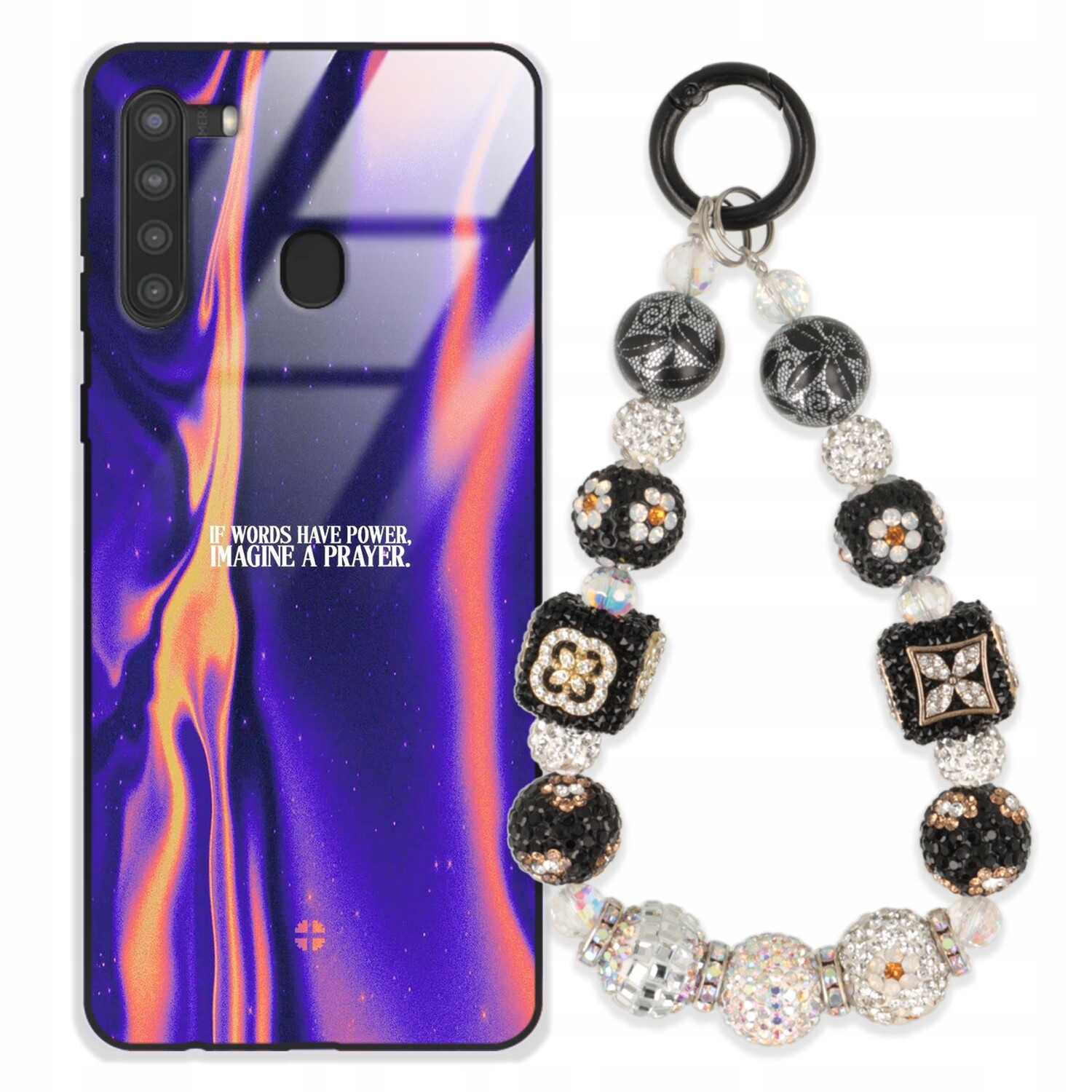 Pouzdro Pro Samsung A21 Case Glass| Přívěsek Na Klíče Elegantní Kryt Premium Vzory