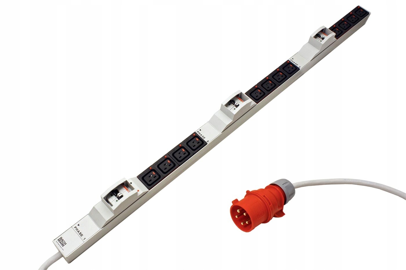 Bachmann Napáj.panel 12x C19,3m,6x jistič,vidlice Iec 60309 3x32A(800.0100)