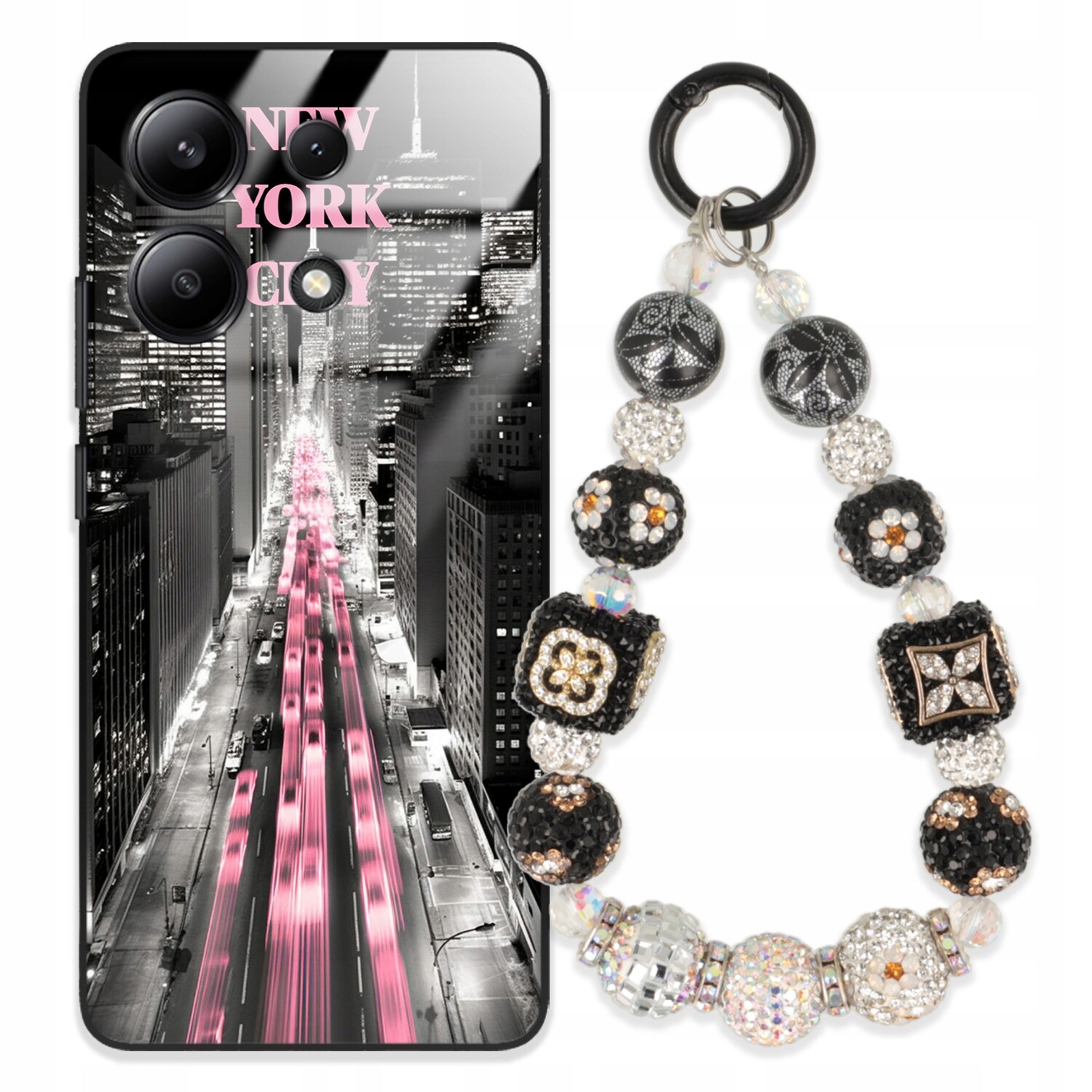 Pouzdro Pro Xiaomi Redmi Note 13 4G Glass Přívěsek Na Klíče Stylové |case Premium Wz