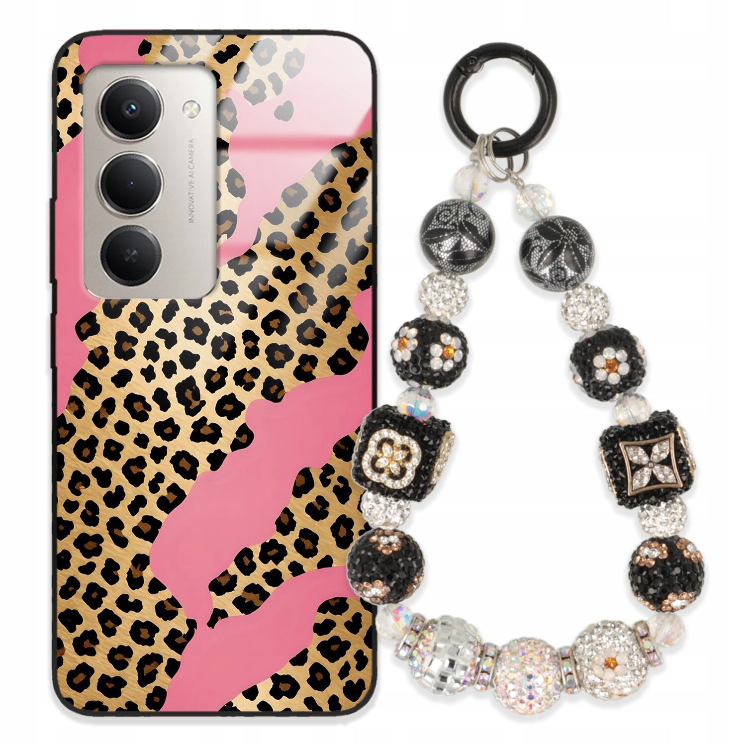 Pouzdro Pro Xiaomi Redmi 15 5G Glass Přívěsek Na Klíče Elegantní Kryt Premium Wz