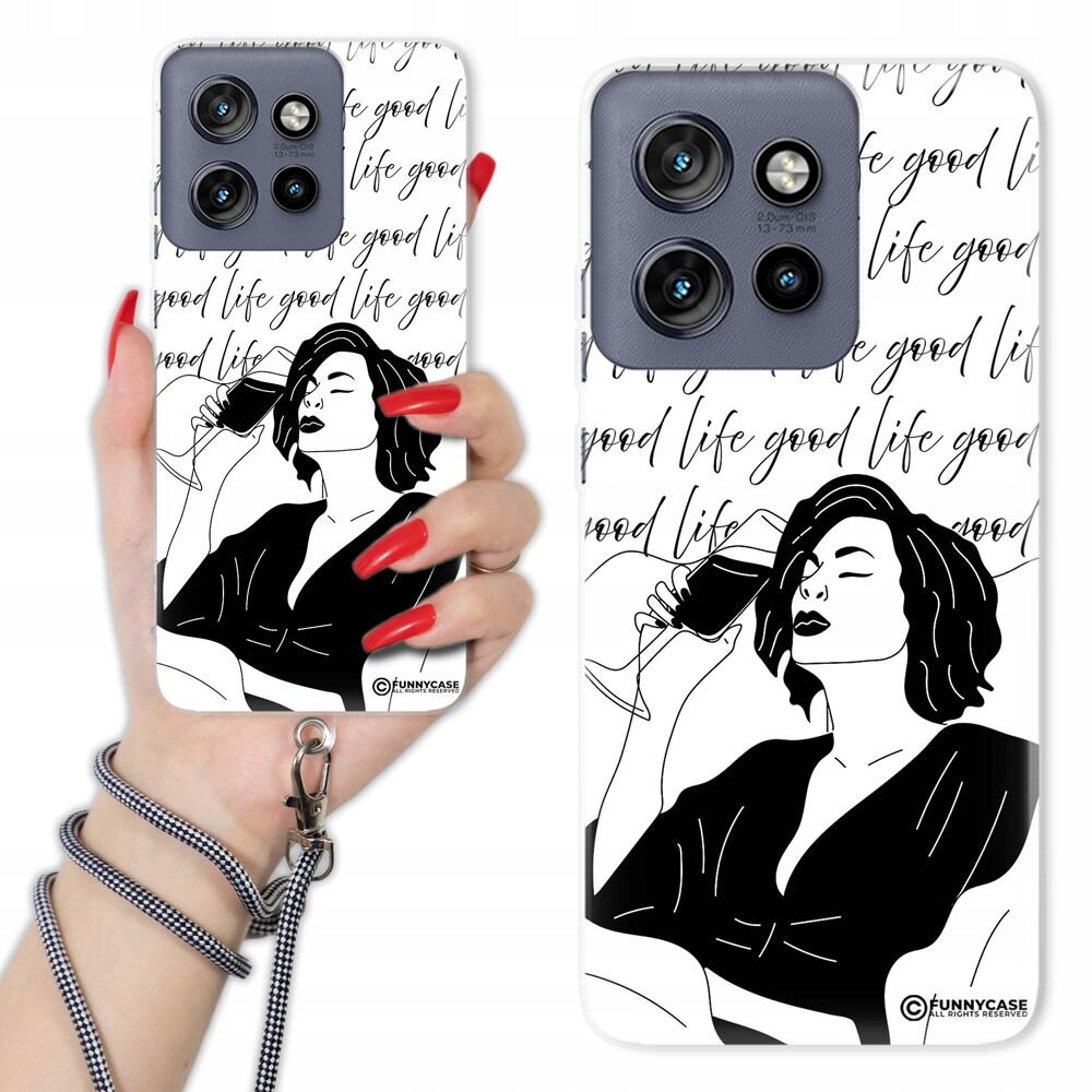 Pouzdro Pro Motorola Edge 50 Neo Case Ženské Klasické Šňůrka Zebra Vzory