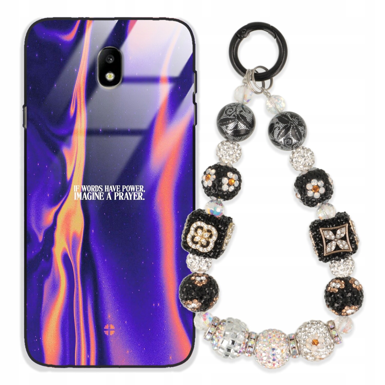 Pouzdro Pro Samsung J7 2017 Glass Přívěsek Na Klíče Elegantní Kryt Premium Vzory