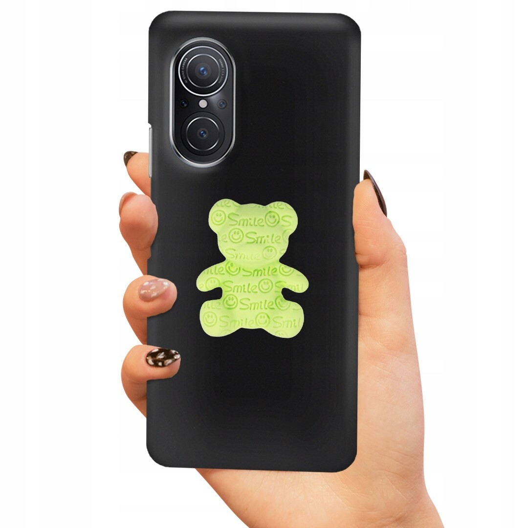 Pouzdro Matné Černé Pro Huawei Honor 50SE Zelený Medvídek