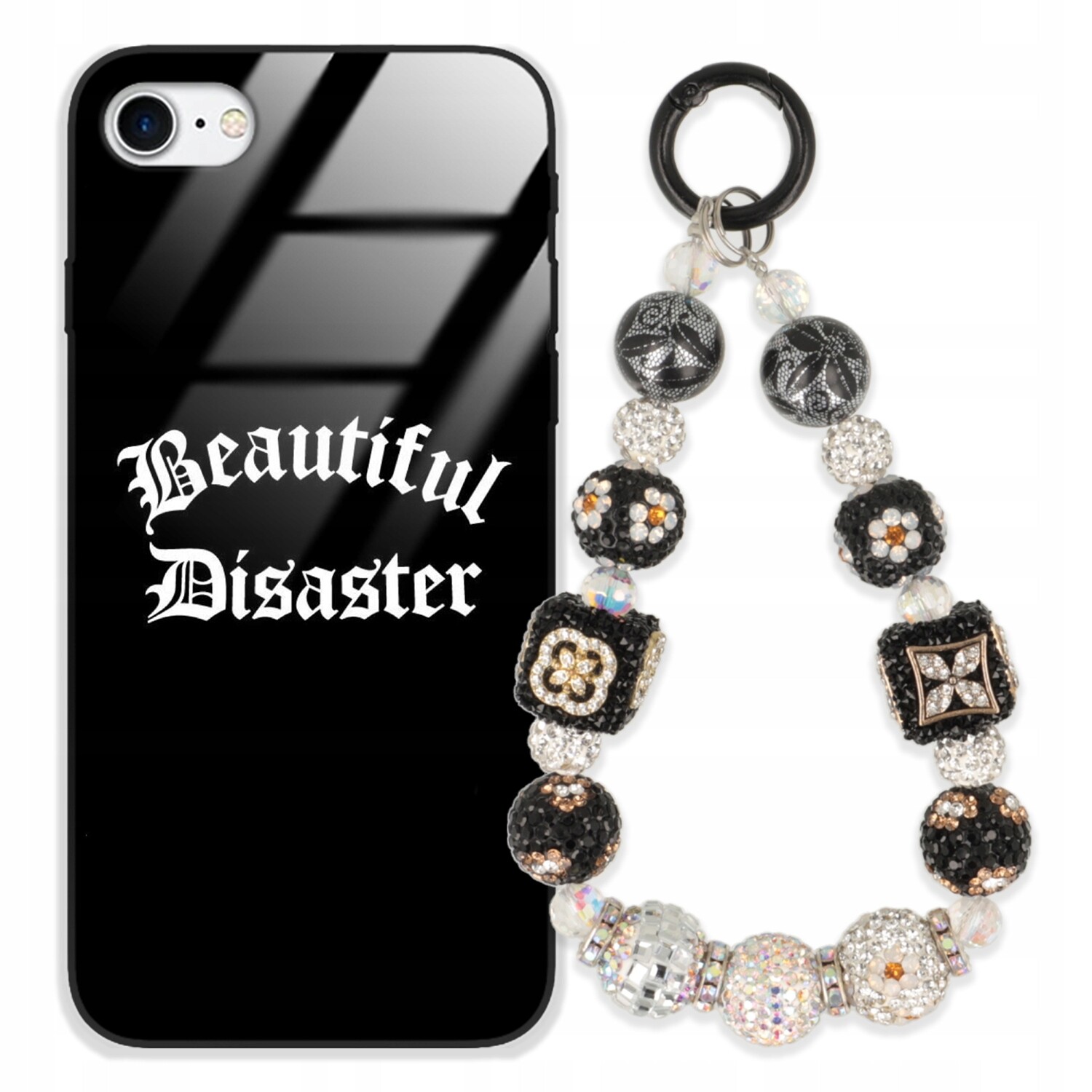 Pouzdro Pro Iphone SE2 Case Glass| Přívěsek Na Klíče Elegantní Kryt Premium Vzory