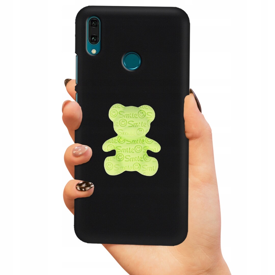 Pouzdro Matné Černé Pro Huawei Y9 2019 Zelený Medvídek
