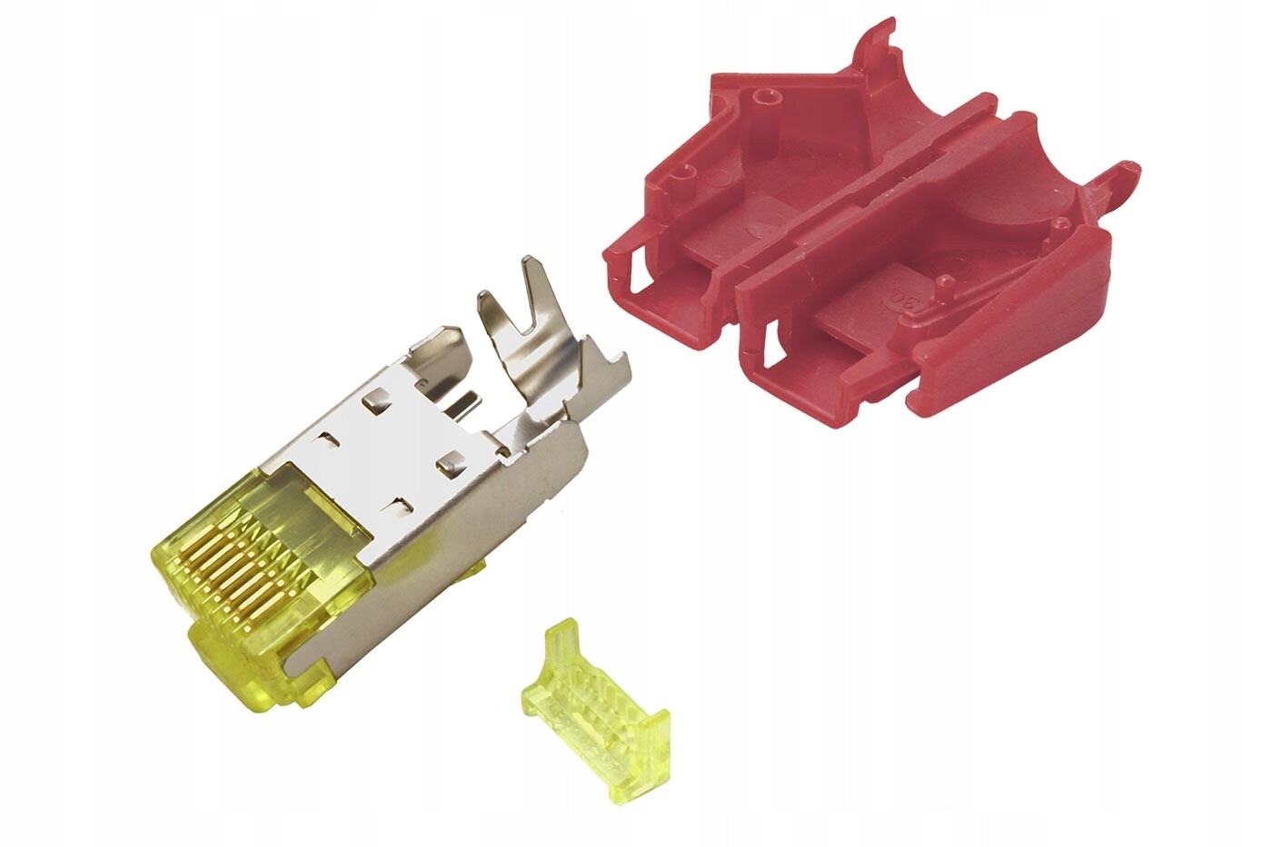 Hirose Konektor RJ45 kat. 6a stíněný, na lanko, TM31, červená krytka, 50ks